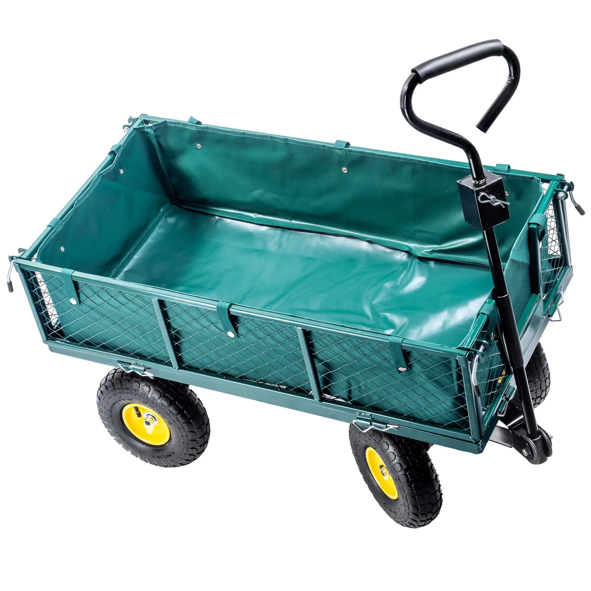 3 viename sodo transportavimo vežimėlis, 300 kg, žalias