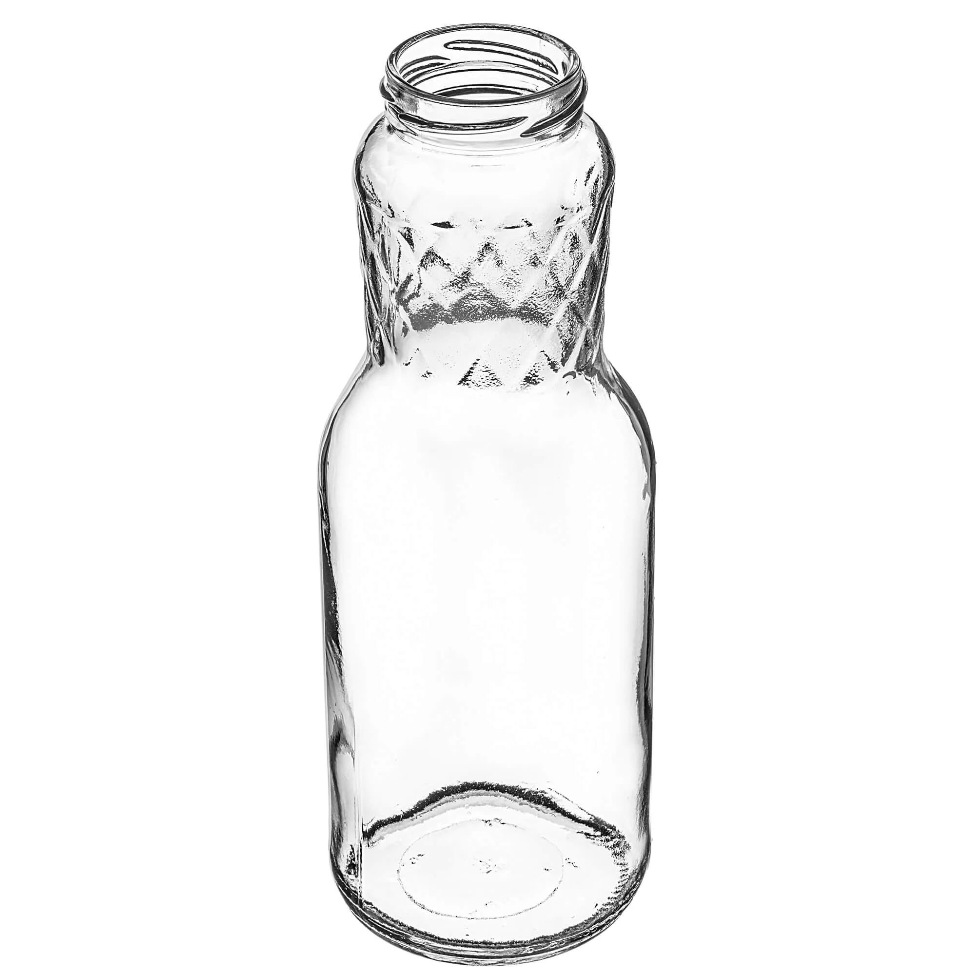 „Corlo“ stiklinis pieno butelis 1 l su baltu dangteliu, 53 mm skersmens, 1 vnt.