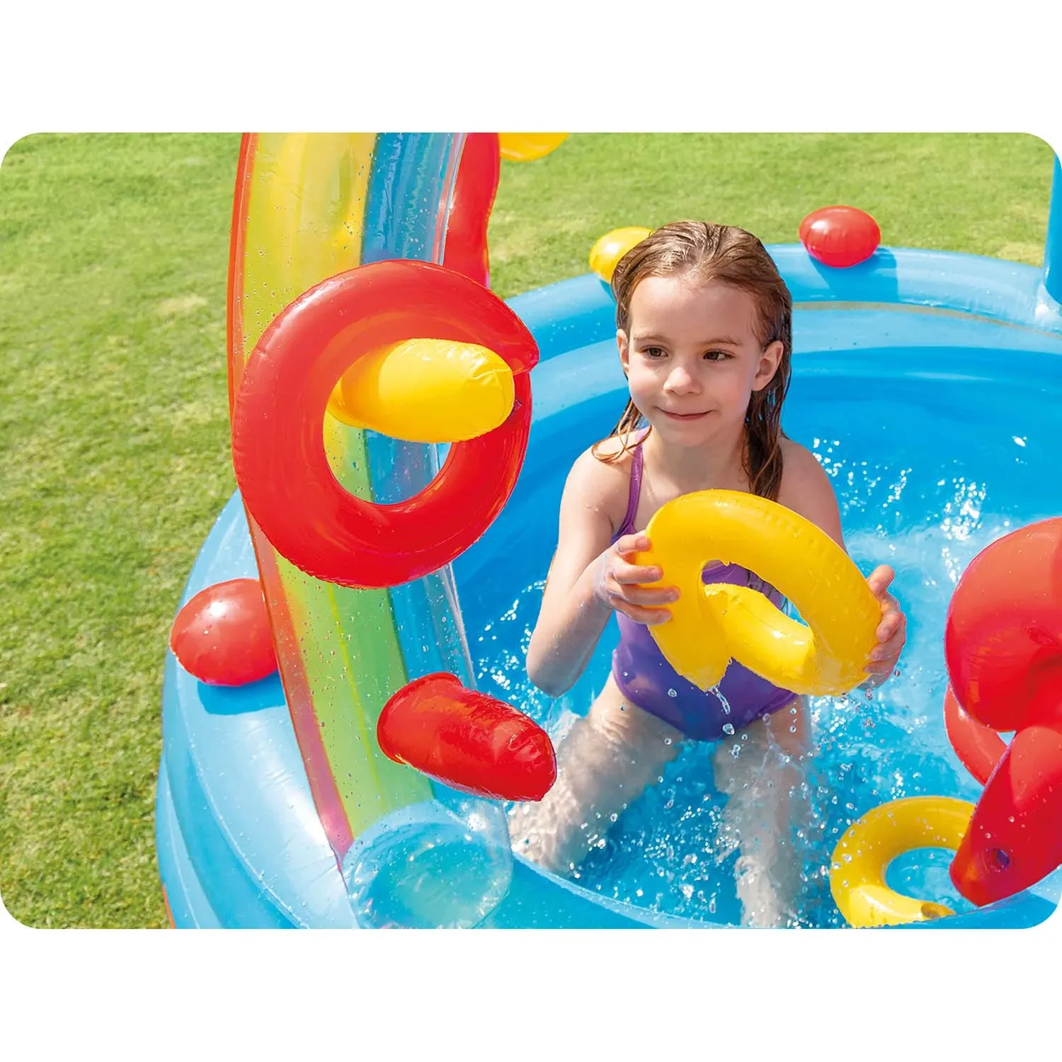 Pripučiama žaidimų aikštelė „Rainbow“ 297 x 193 x 135 cm INTEX 57453 - nuotrauka 1