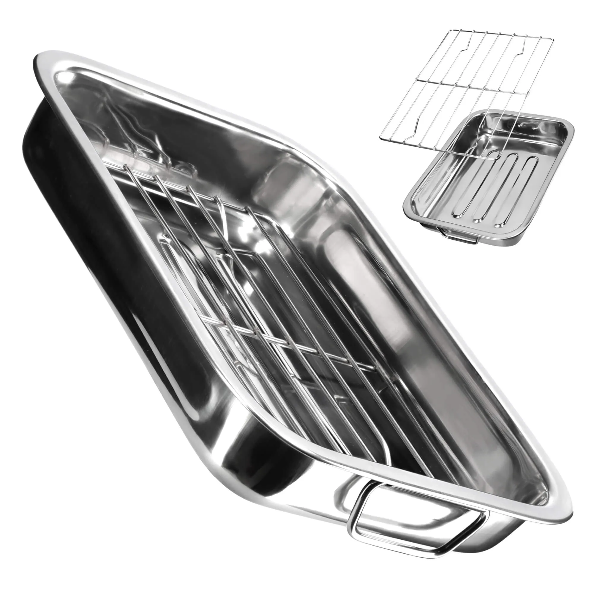 31 cm skersmens plieninė kepimo skarda su grotelėmis „Motte“