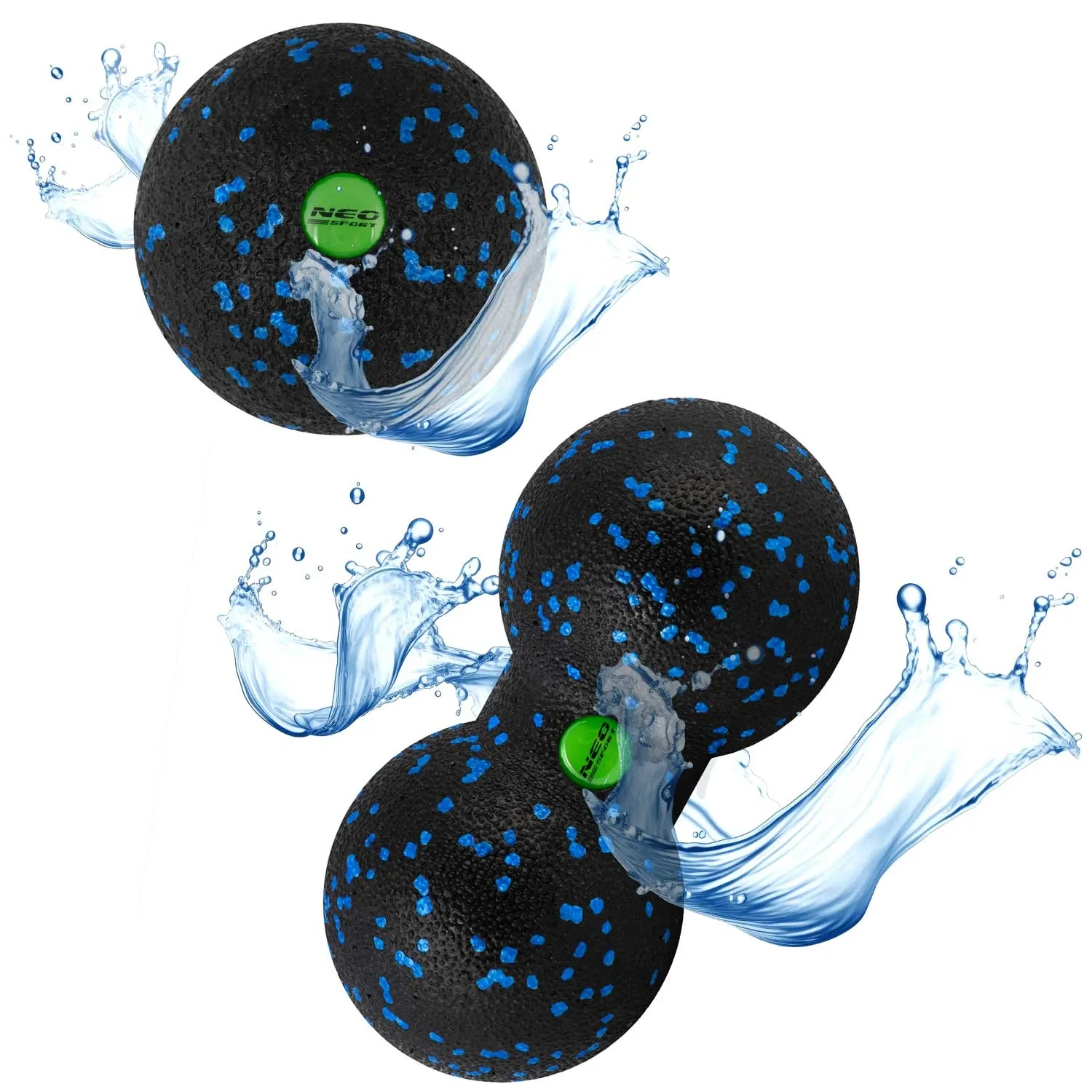 Kamuolys + dvigubas masažinis kamuoliukas - rinkinys - NS-997 juodas ir mėlynas - nuotrauka 1