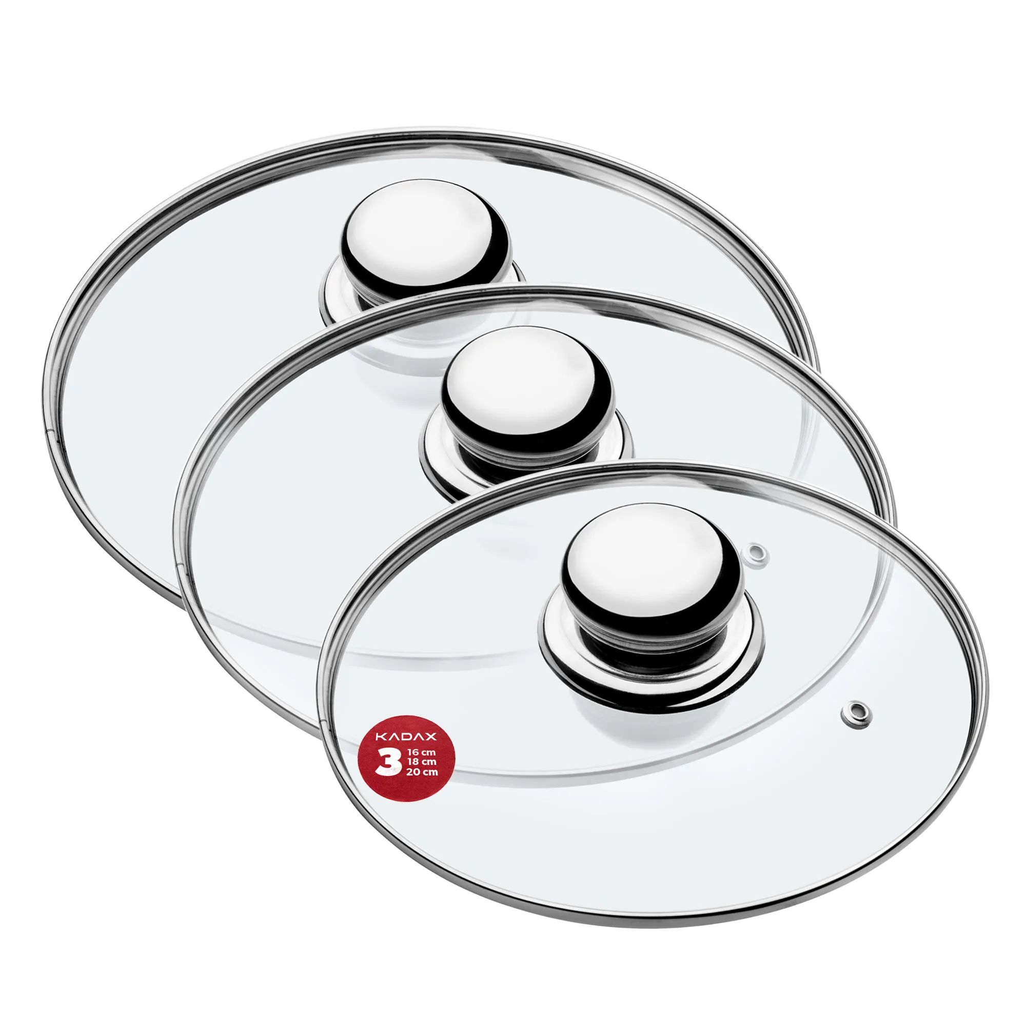 „Vicenza“ orkaitėje kepti tinkamų dangčių rinkinys, 16, 18, 20 cm