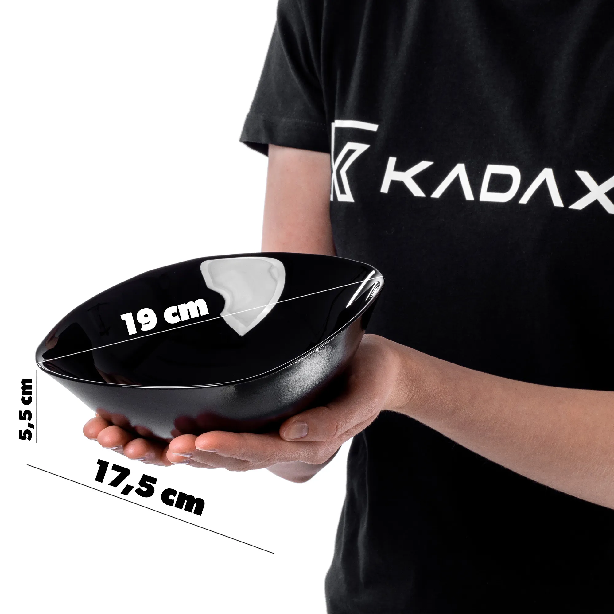 Juodo stiklo salotų dubenėliai, 19 cm, 3 vnt.