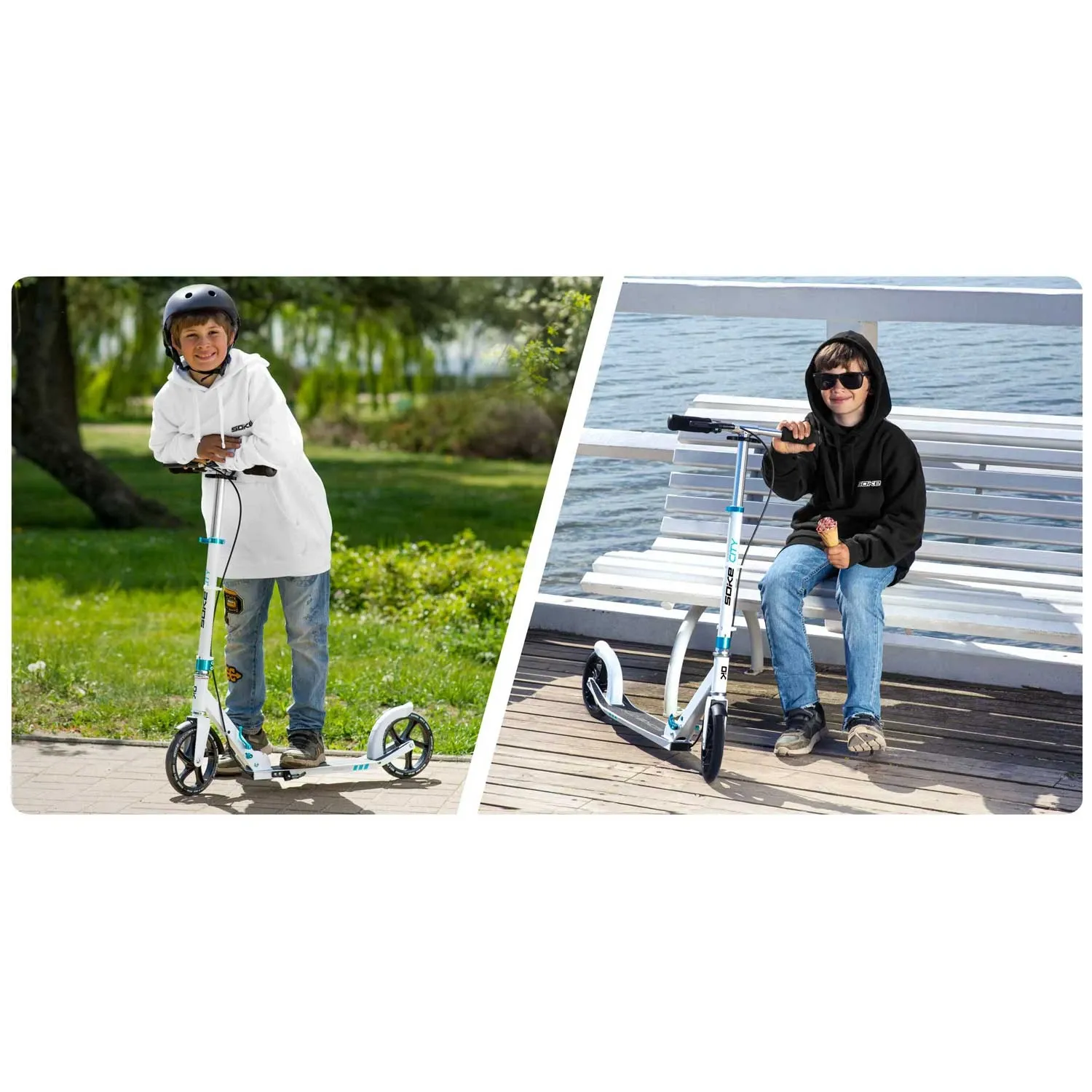 SOKE CITY paspirtukas baltas - nuotrauka 1