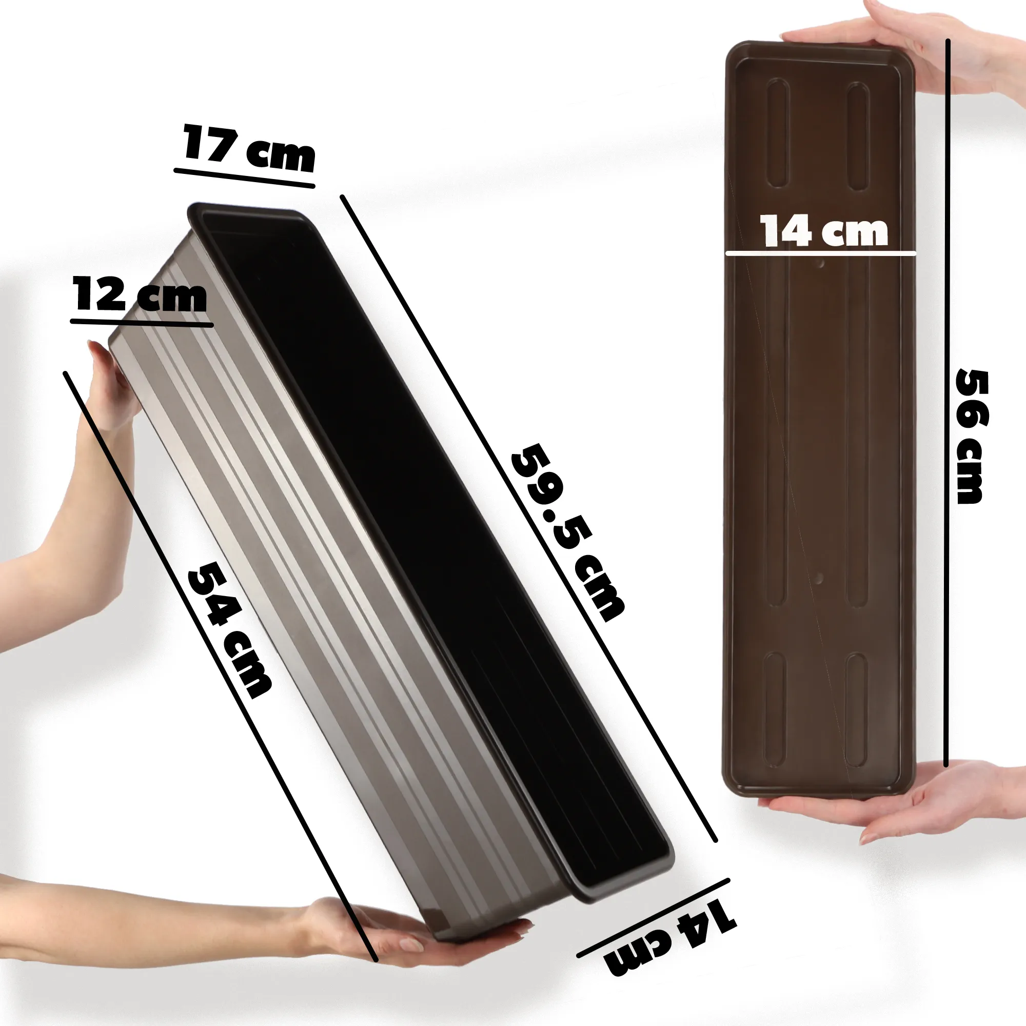 Cati balkoninis vazonas 60 cm + lėkštutė 60 cm
