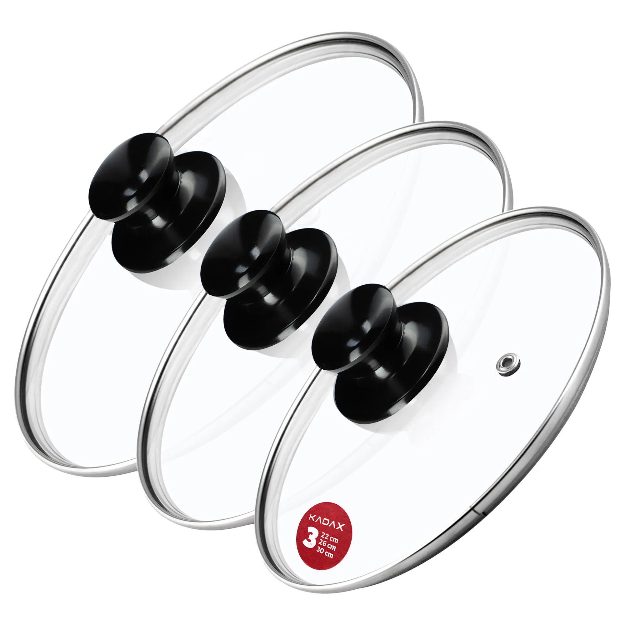 „Caserta“ orkaitėms atsparių dangčių rinkinys 22, 26, 30 cm