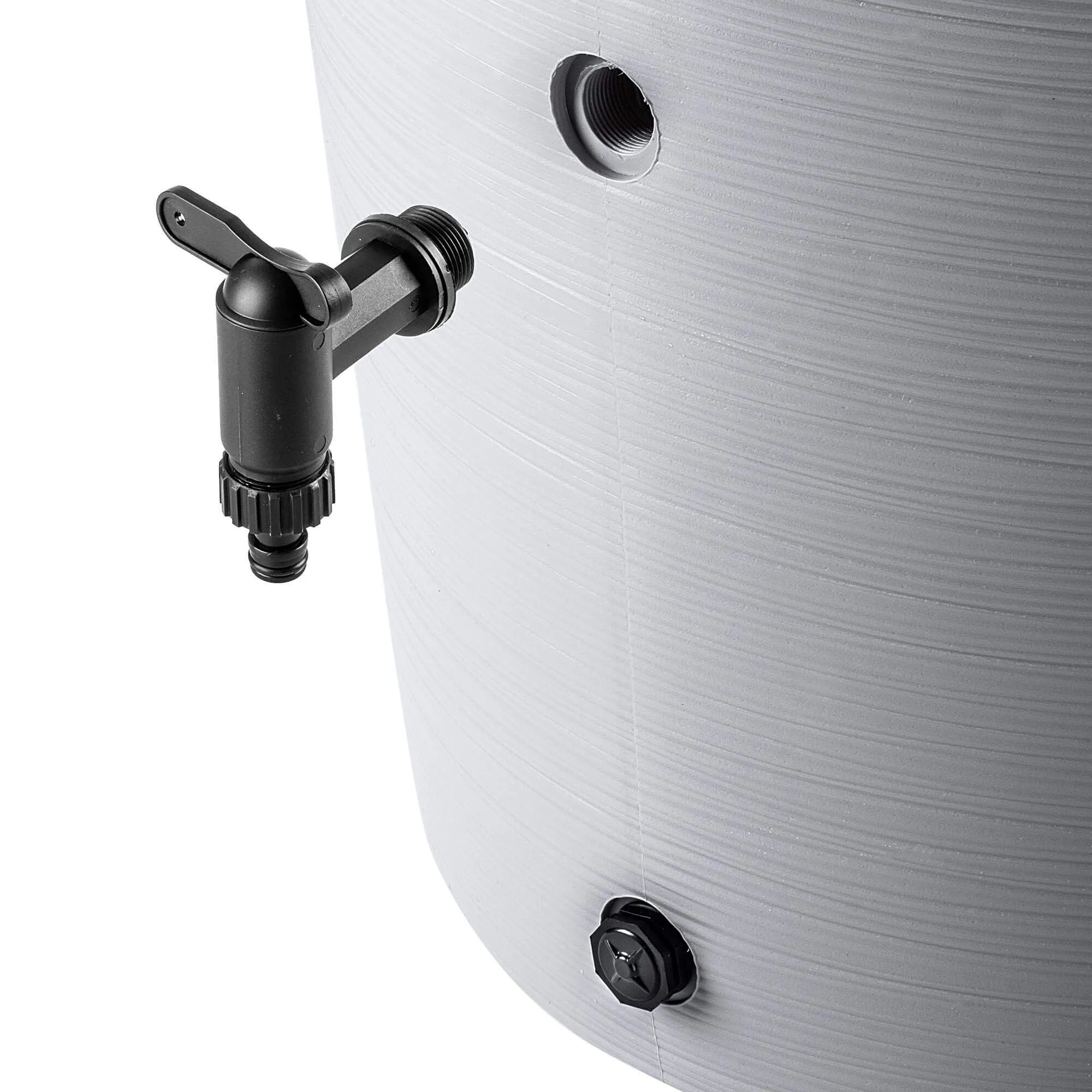 „Reveret“ 240 l lietaus vandens bakas su prijungimo komplektu, šviesiai pilkas, lygus