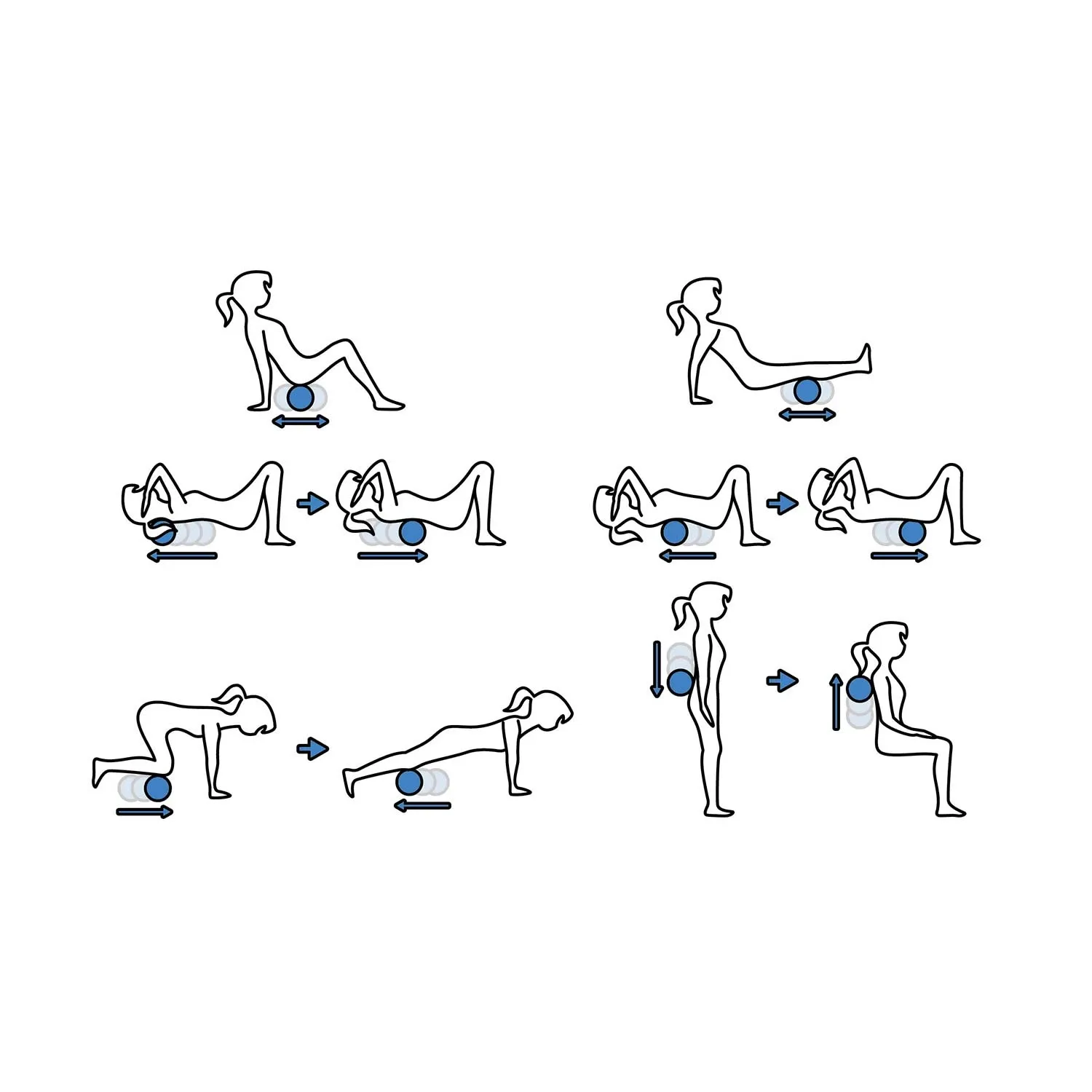 Kamuolys + dvigubas masažinis kamuoliukas - rinkinys - NS-997 juodas ir mėlynas - nuotrauka 1