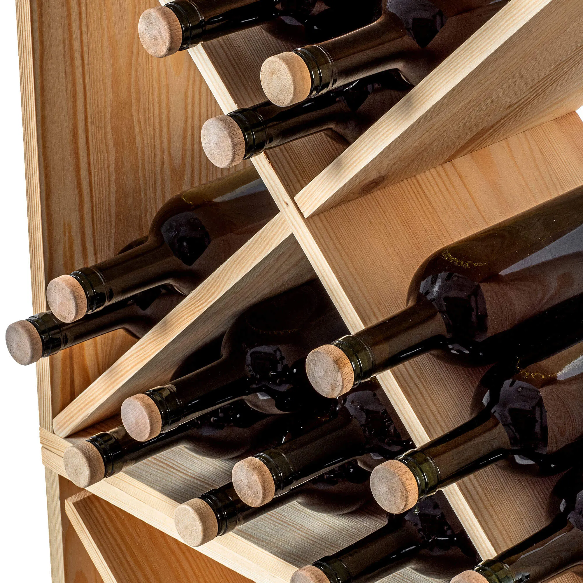 „Loreo X“ vyno lentynėlė, medinė, šviesiai ruda, 2 vnt.