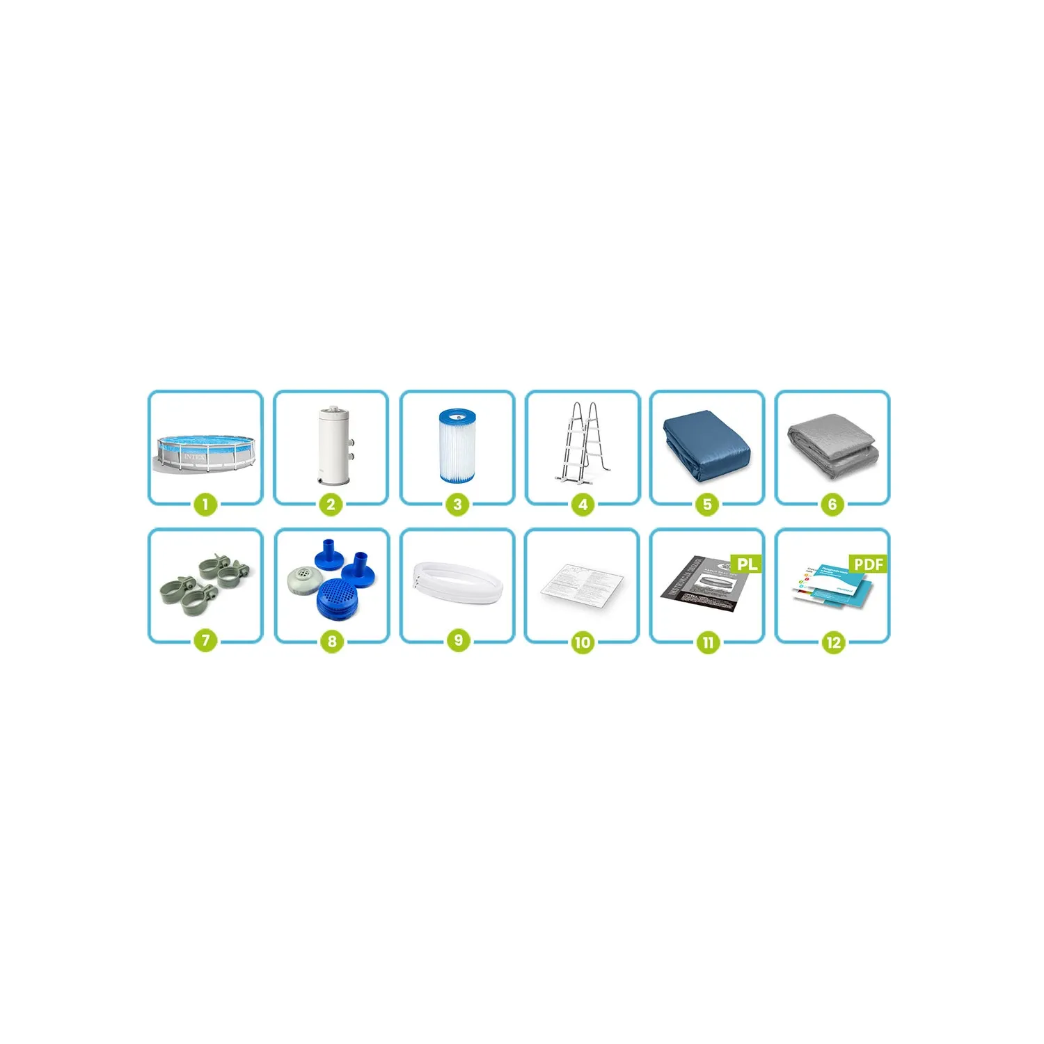 Karkasinis sodo baseinas 427 x 107 cm 12 viename INTEX 26722 - nuotrauka 1