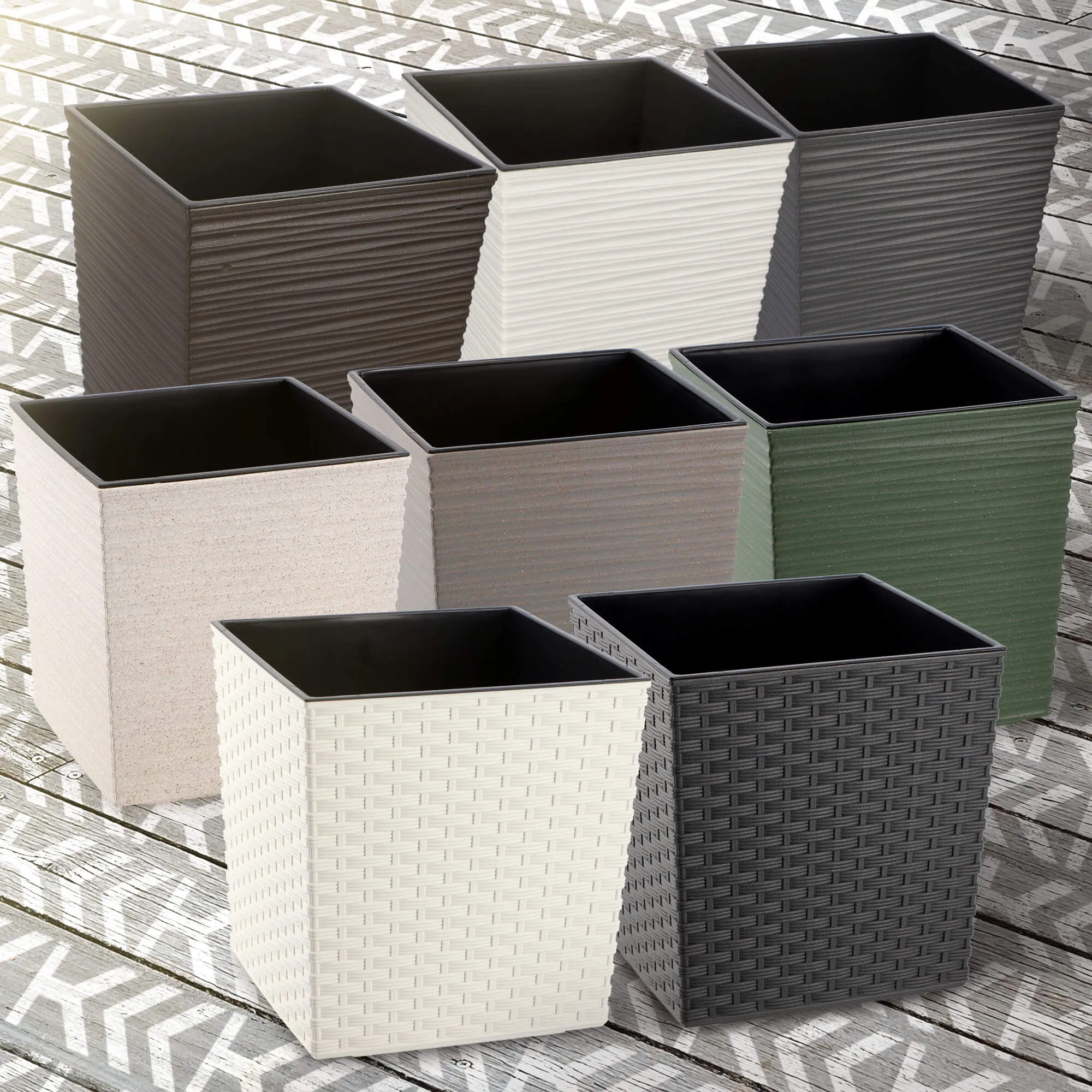 Gėlių vazonas su rotango įdėklu 19 cm