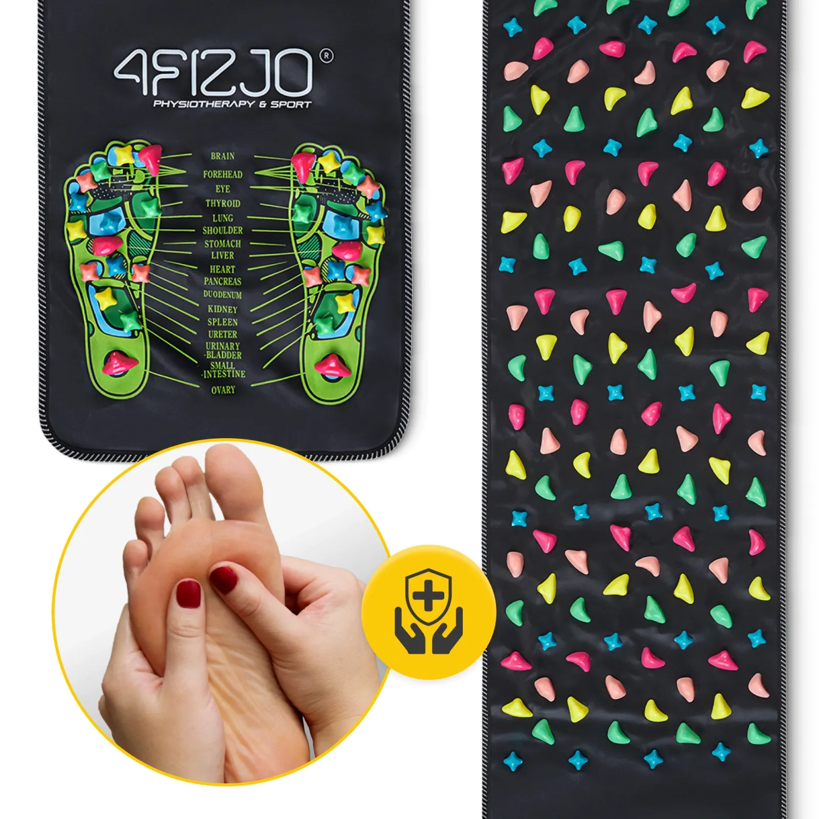 Pėdų masažo kilimėlis su akmenimis 140 x 35 cm