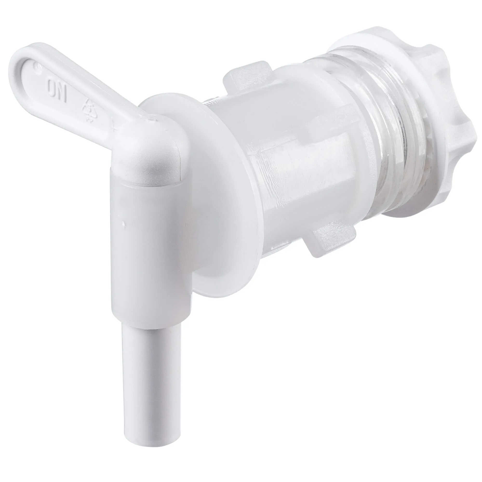 Pasukamas čiaupas Vazia fermentacijos indui, baltas