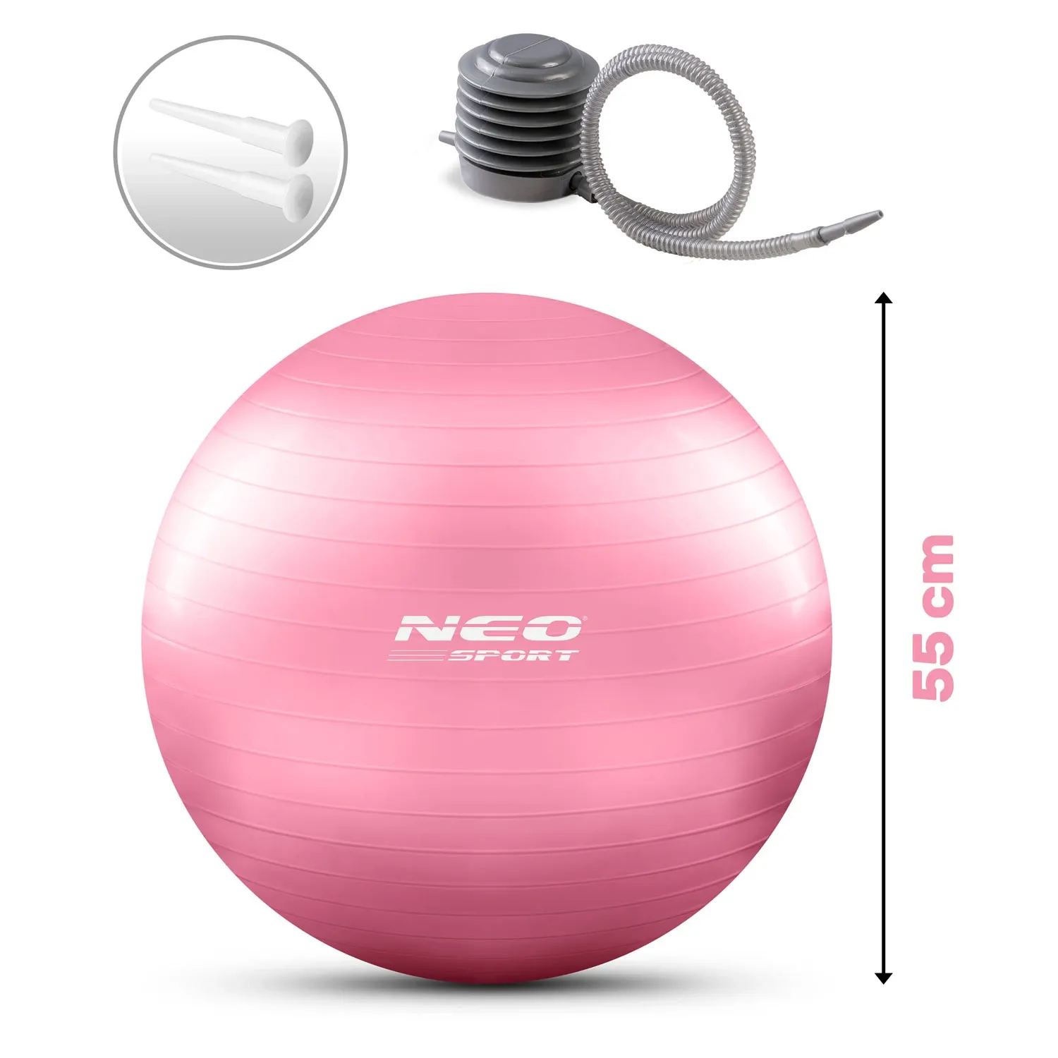 Mankštos kamuolys 55 cm NS-950 rožinis - nuotrauka 1
