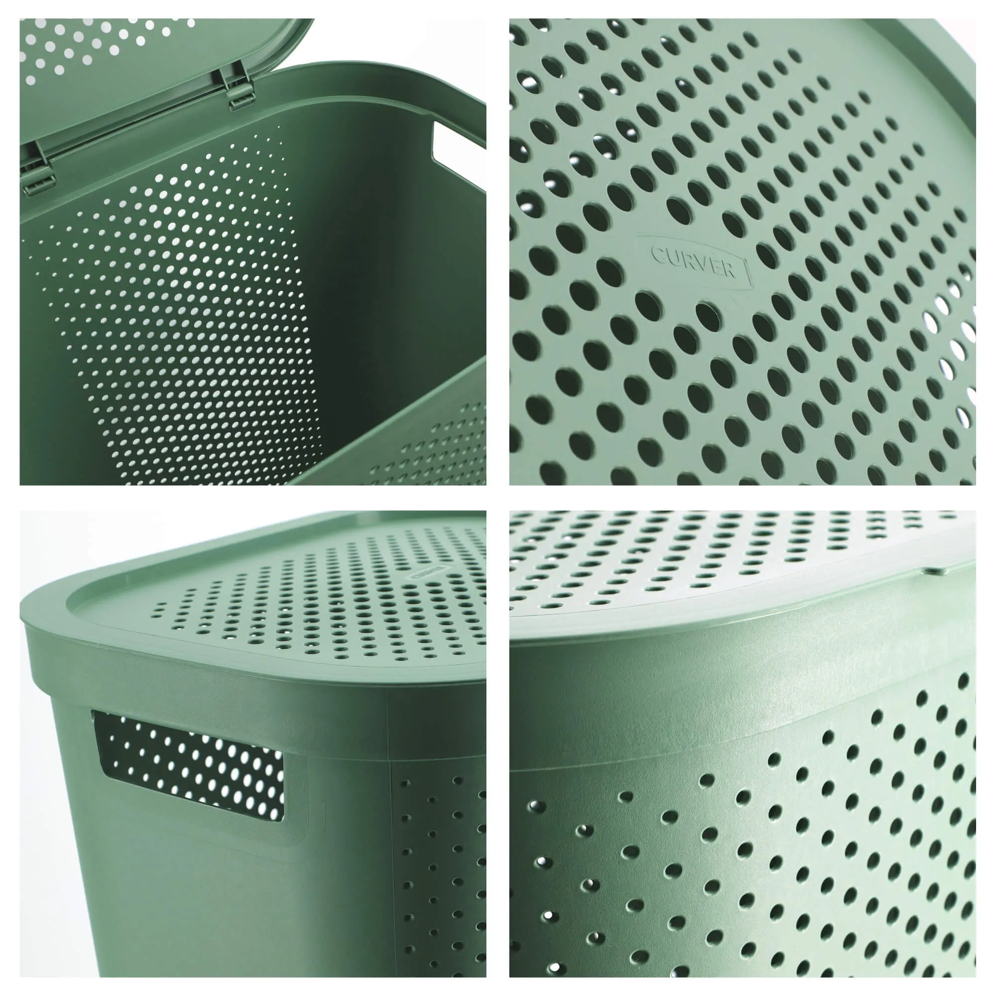 Curver Infinity 60L žalia šiukšliadėžė su dangčiu