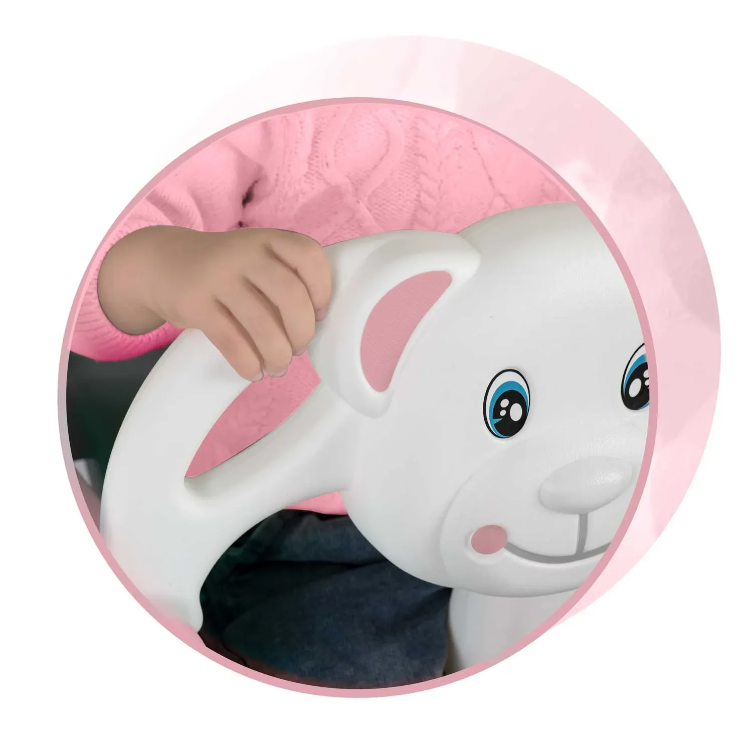 Ricokids 3 viename meškiuko kibirėlio sūpynės, rožinės - nuotrauka 1