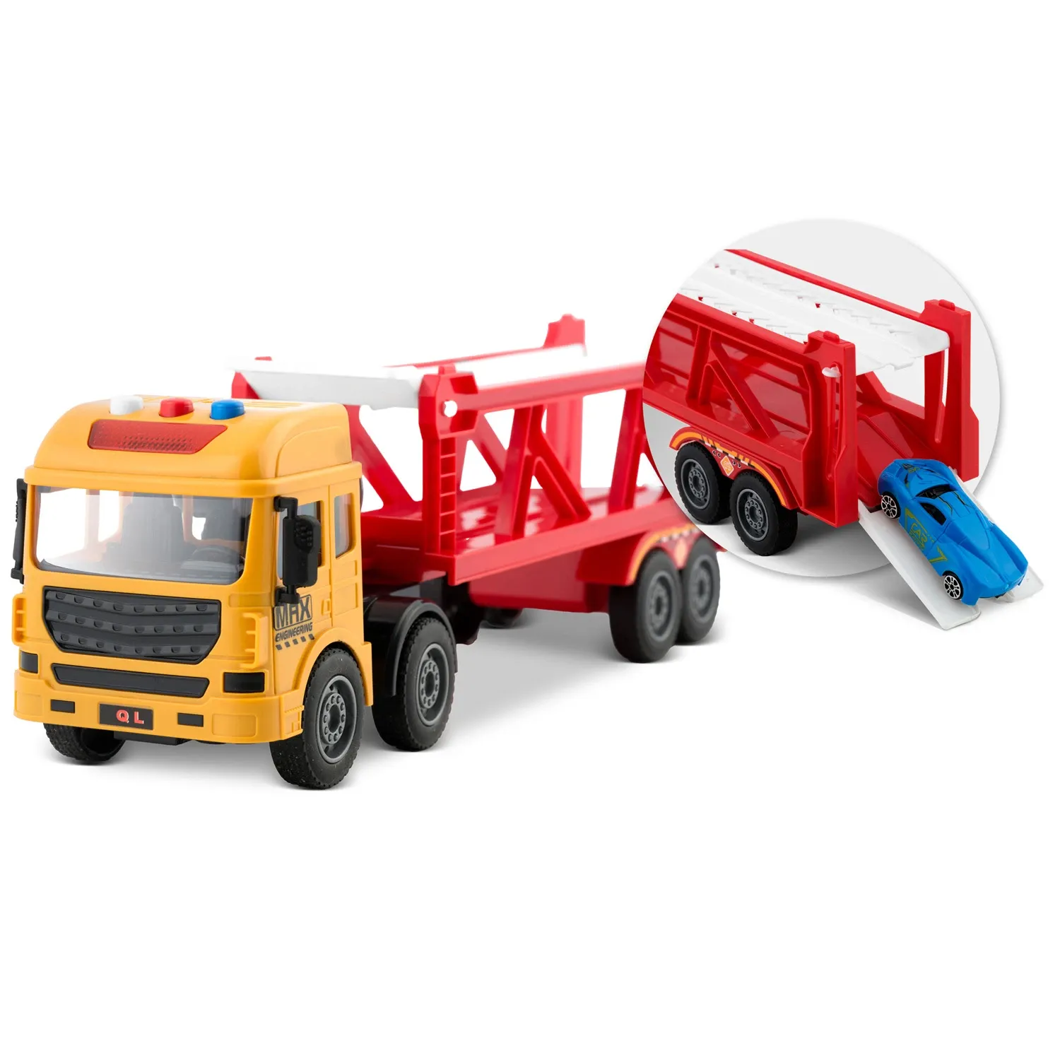 Edukacinis žaislinis sunkvežimis + 5 automobiliai RK-760 Ricokids - nuotrauka 1