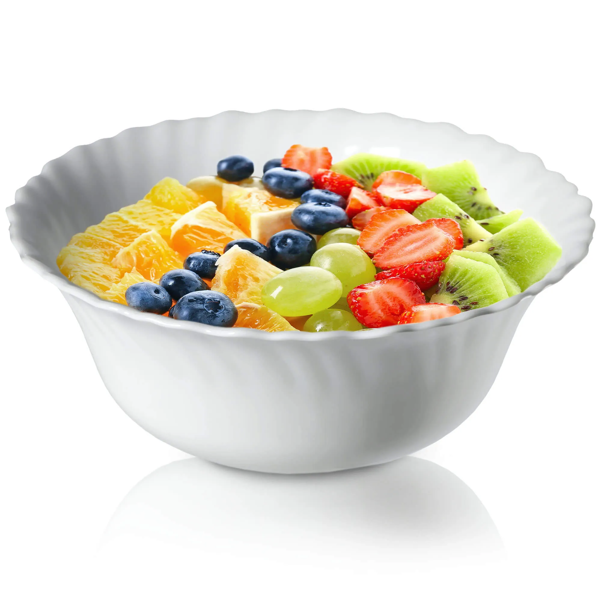 Auris stiklinis salotų dubuo, 17 cm, baltas