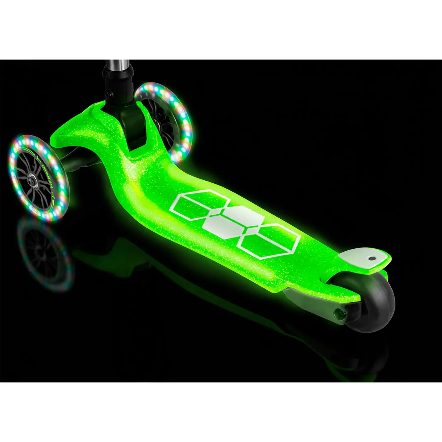 „Ricokids Jelly“ triratis balansinis paspirtukas vaikams, šviečiantis tamsoje – žalias - nuotrauka 1