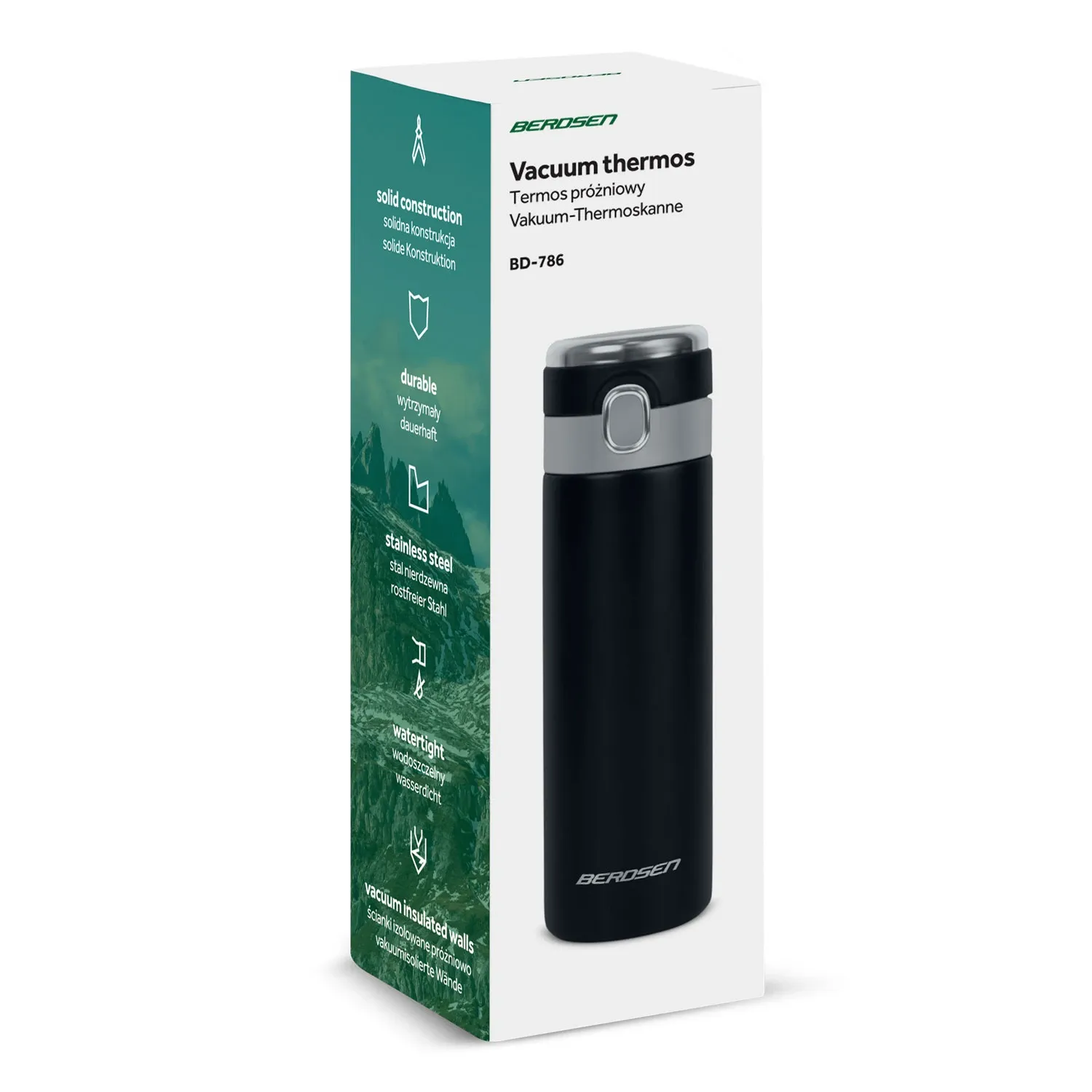 Vakuuminis termosas 450 ml BD-786 juodas - nuotrauka 1