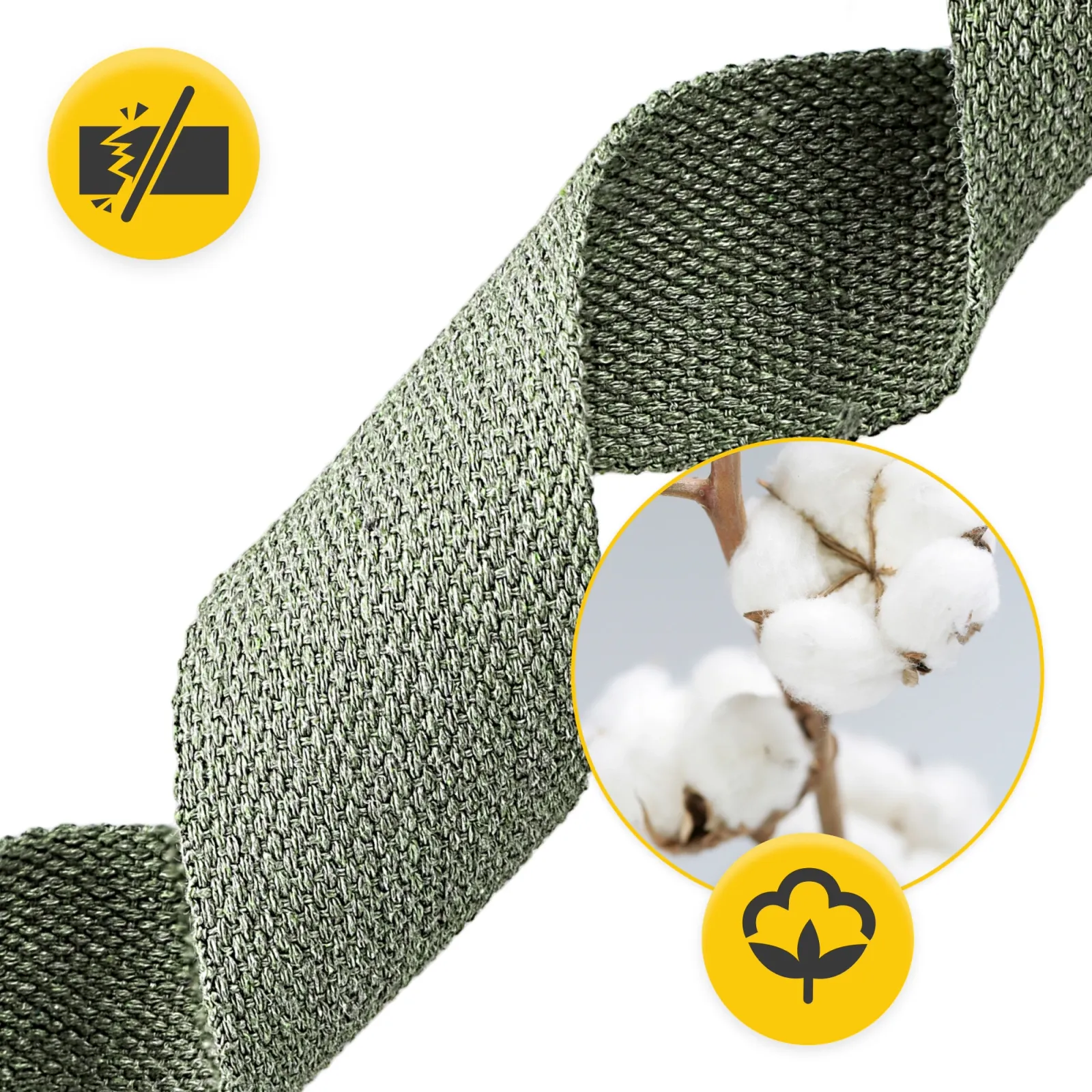 Chaki spalvos jogos dirželis