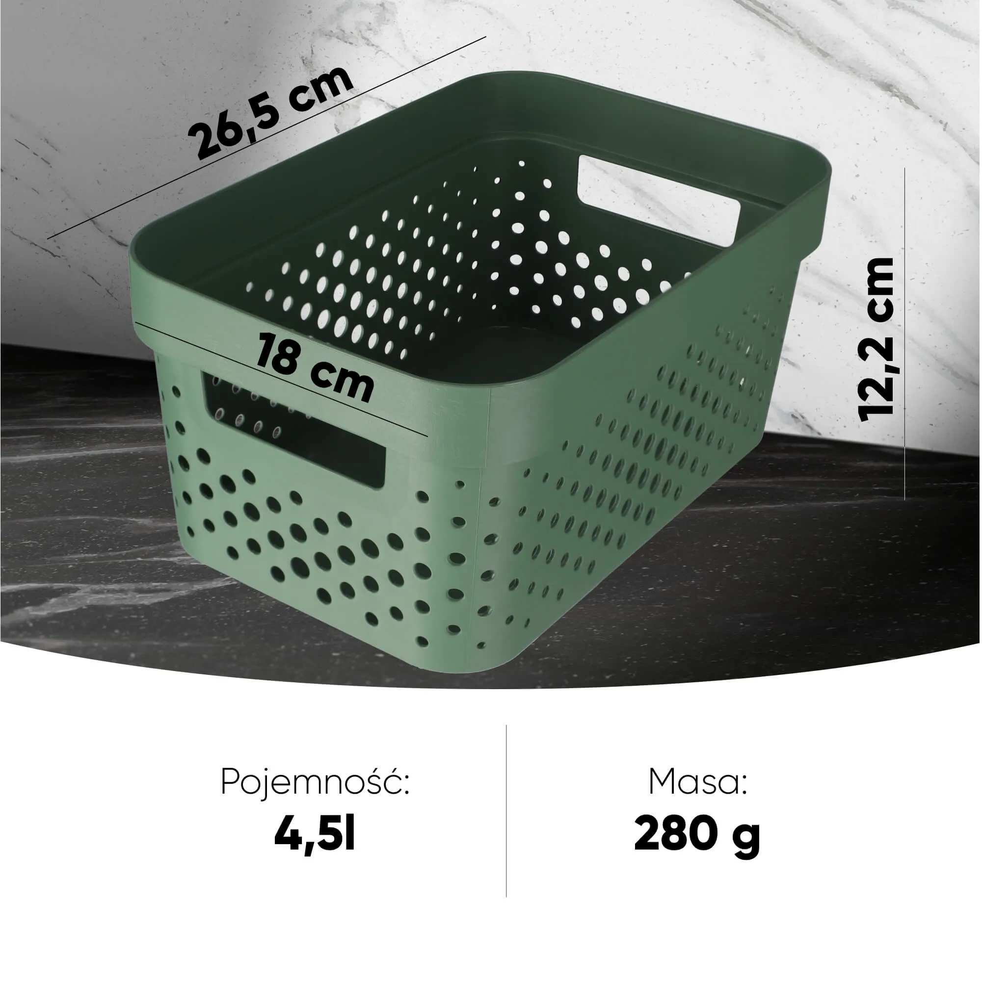 Infinity Eko Curver 4,5 l plastikinis indas, žalias