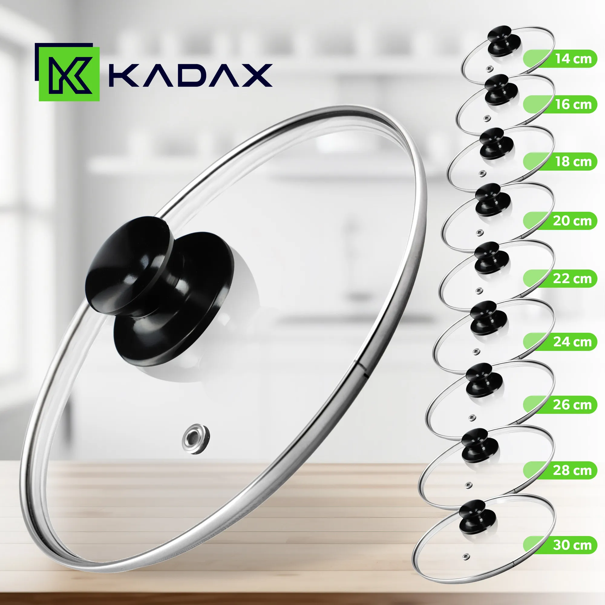 „Caserta“ orkaitėms atsparių dangčių rinkinys 22, 26, 30 cm