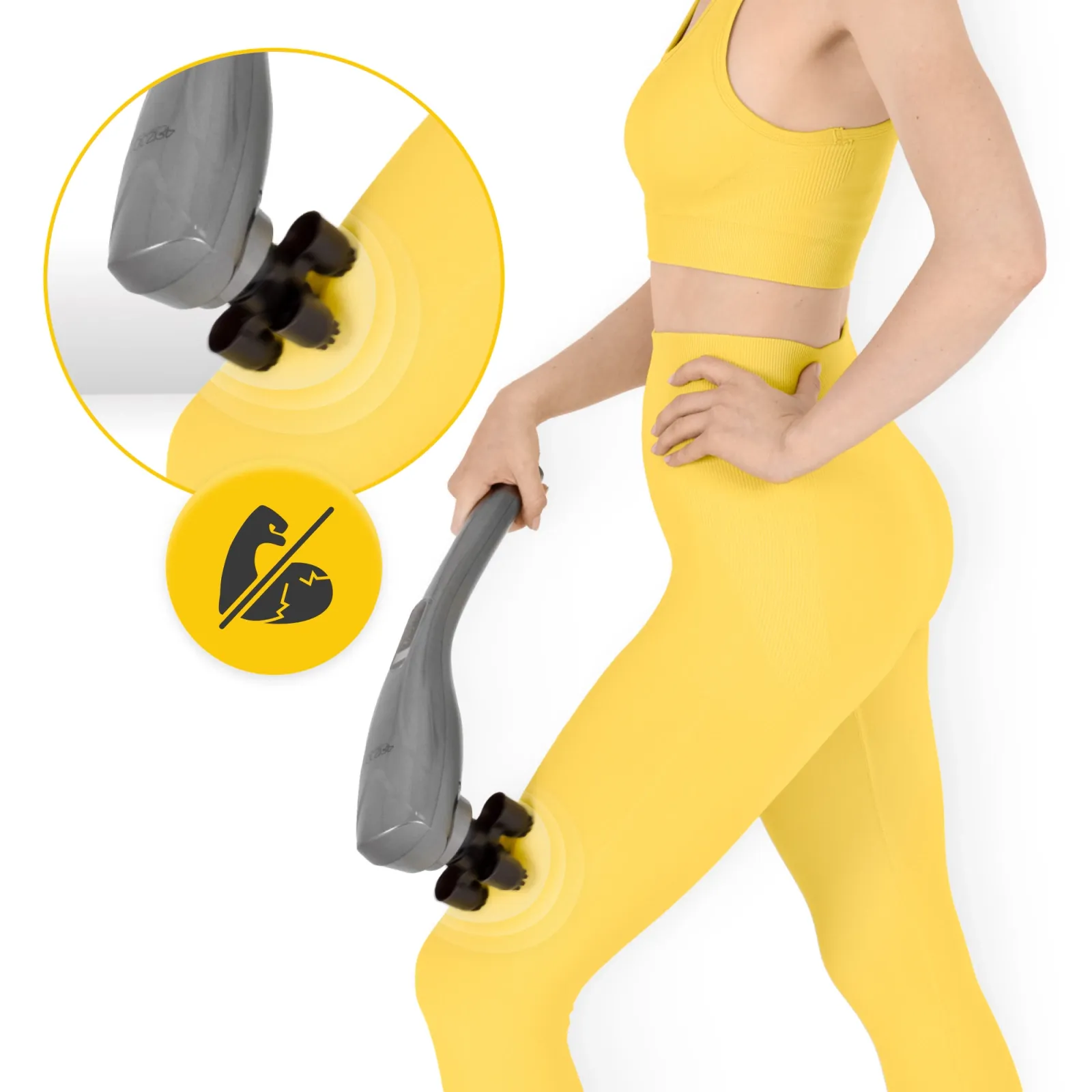 Rankinis vibruojantis kūno masažuoklis pilkas