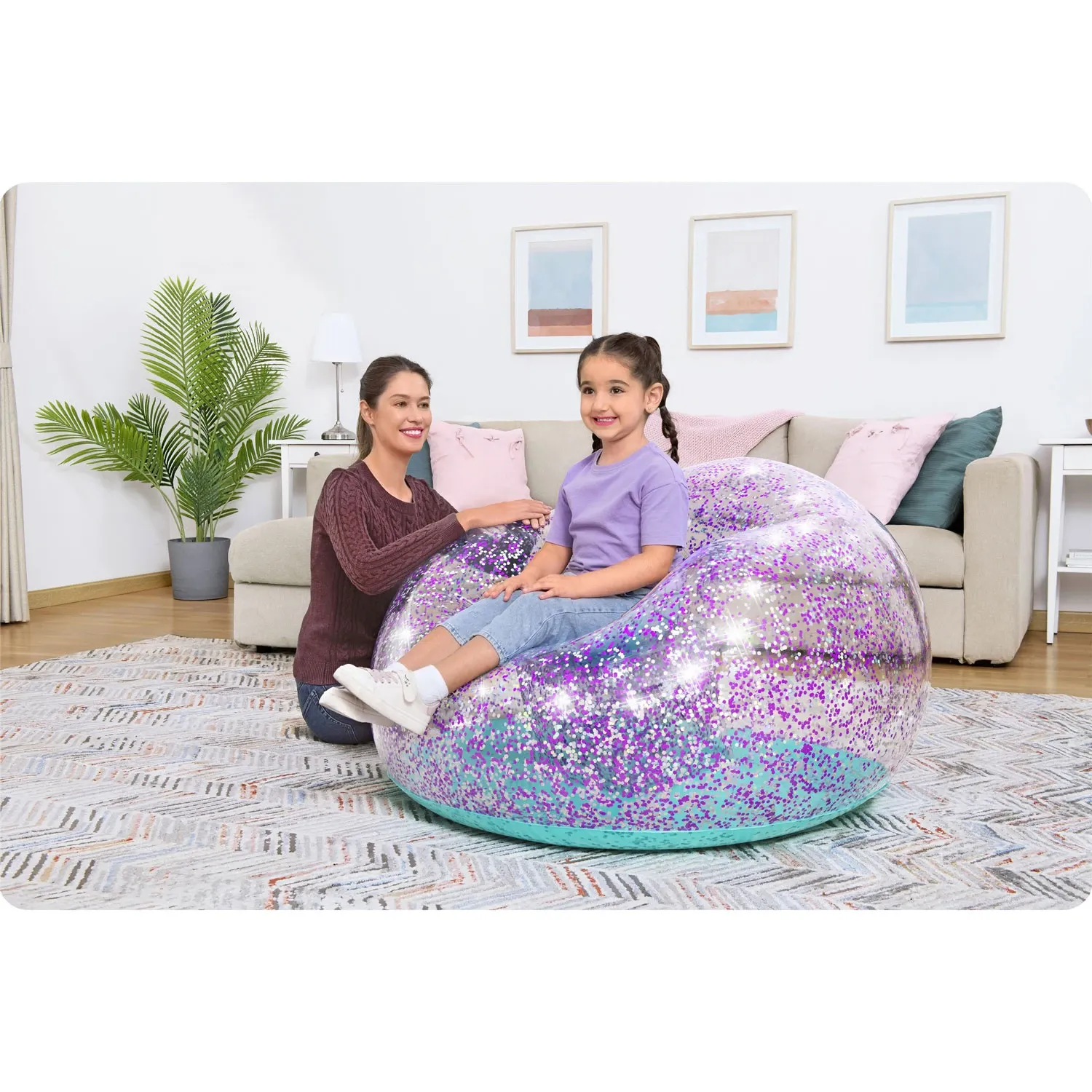 „Bestway 75115“ pripučiama kėdė su blizgučiais - nuotrauka 1