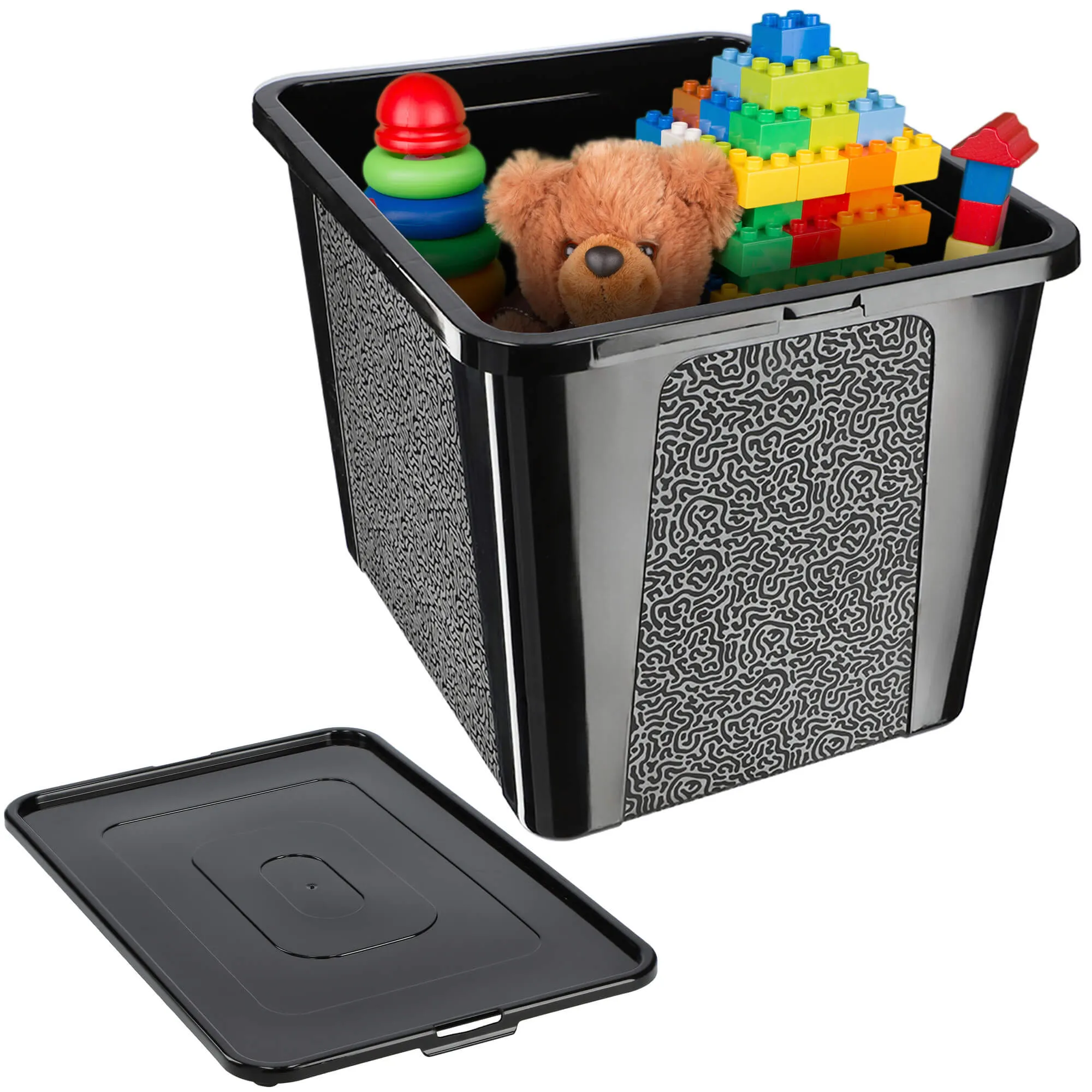 Dozza 30 l juodas sandėliavimo konteineris su dangčiu