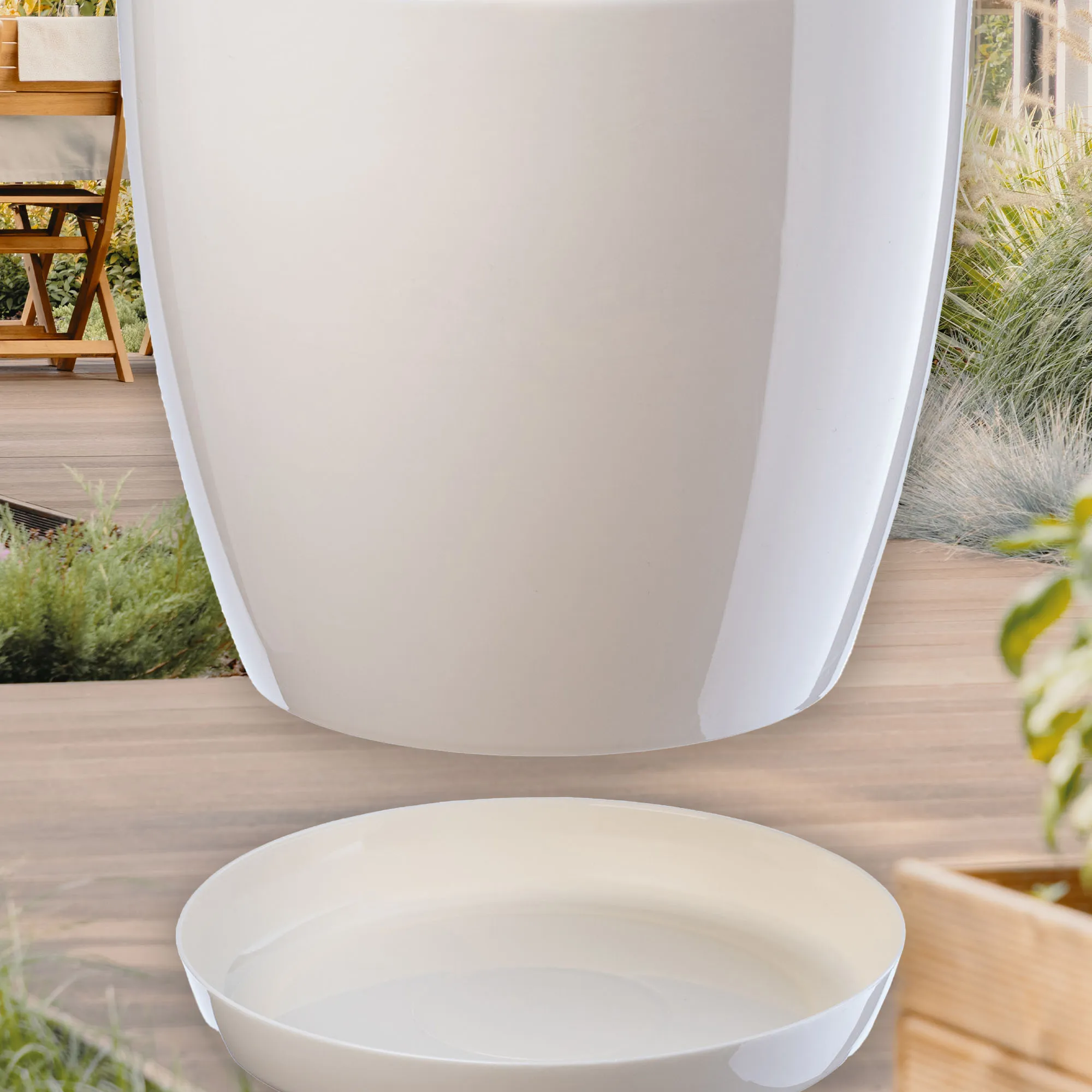 Agen vazonas su grietinėlės lėkštute 28 cm, 3 vnt.