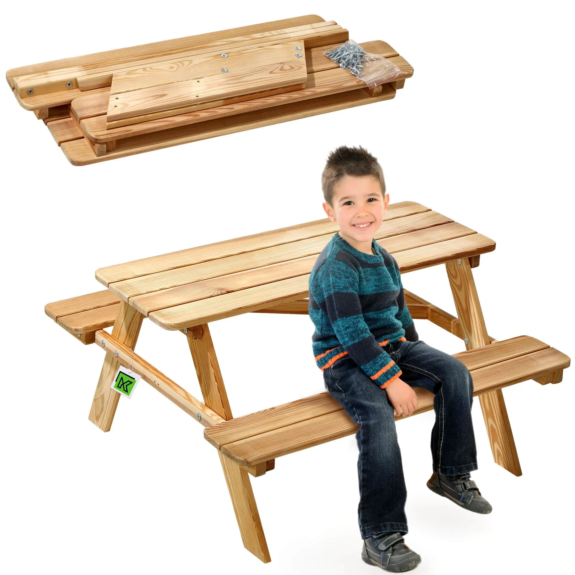 „Molere“ vaikų pikniko rinkinys, natūralus vaikų stalas