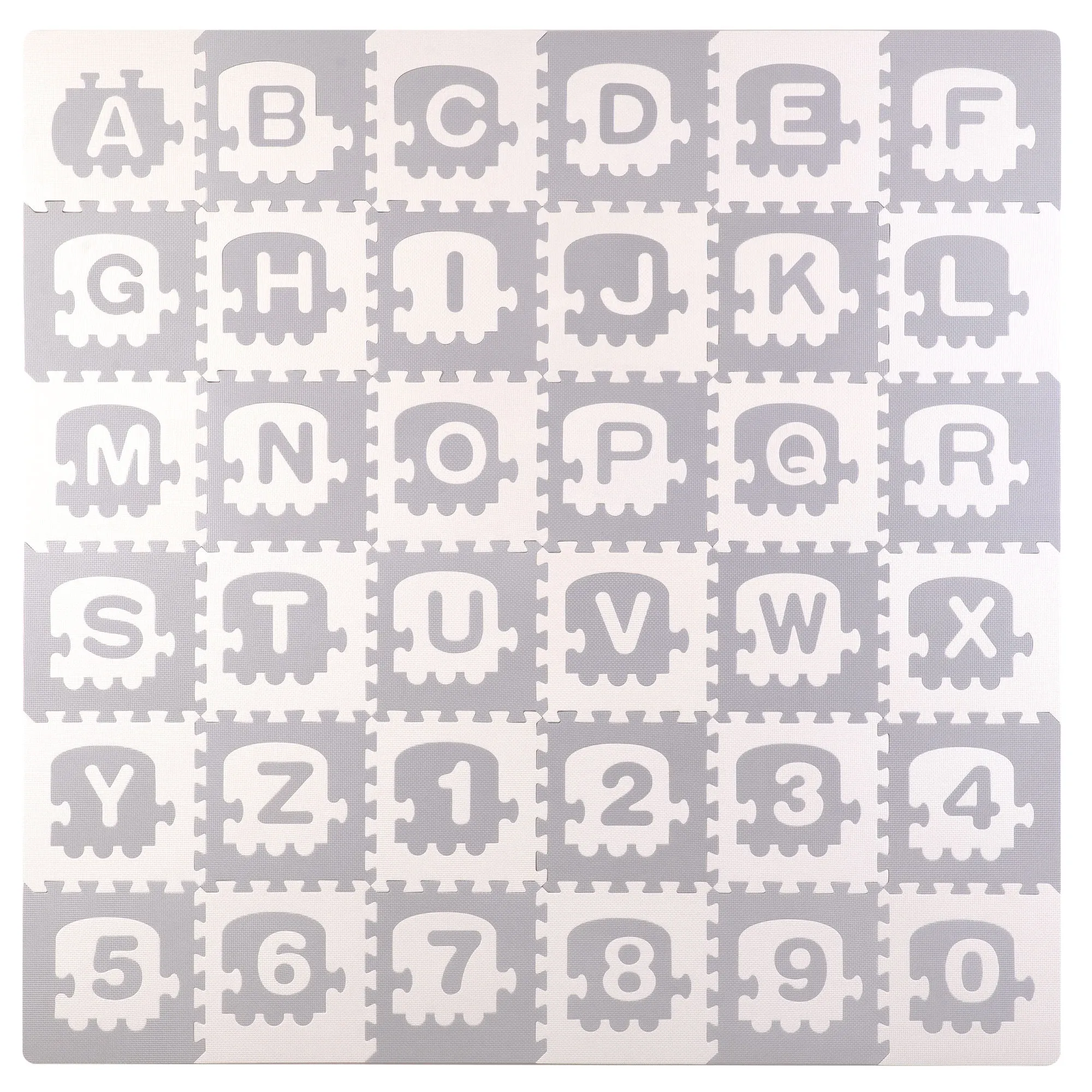 Didelis putplasčio kilimėlis, dėlionė, traukinys, raidės, 36 vnt. - nuotrauka 1