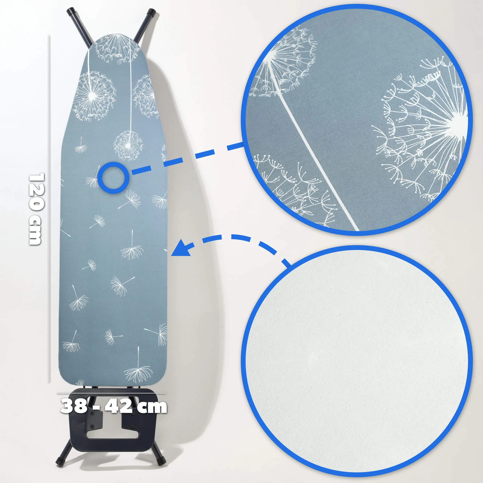 Lyginimo lentos užvalkalas 120x42cm Uis tamprus kiaulpienės pagrindas