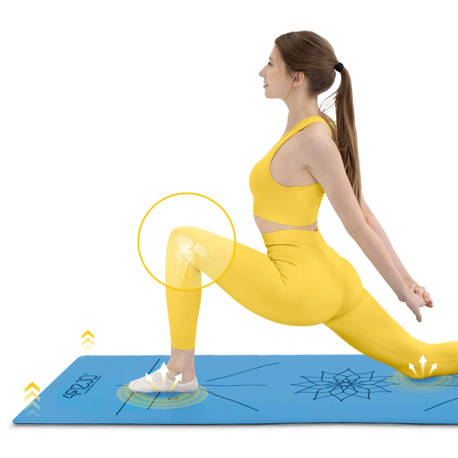 4 mm mėlynas neslystantis jogos ir mankštos kilimėlis