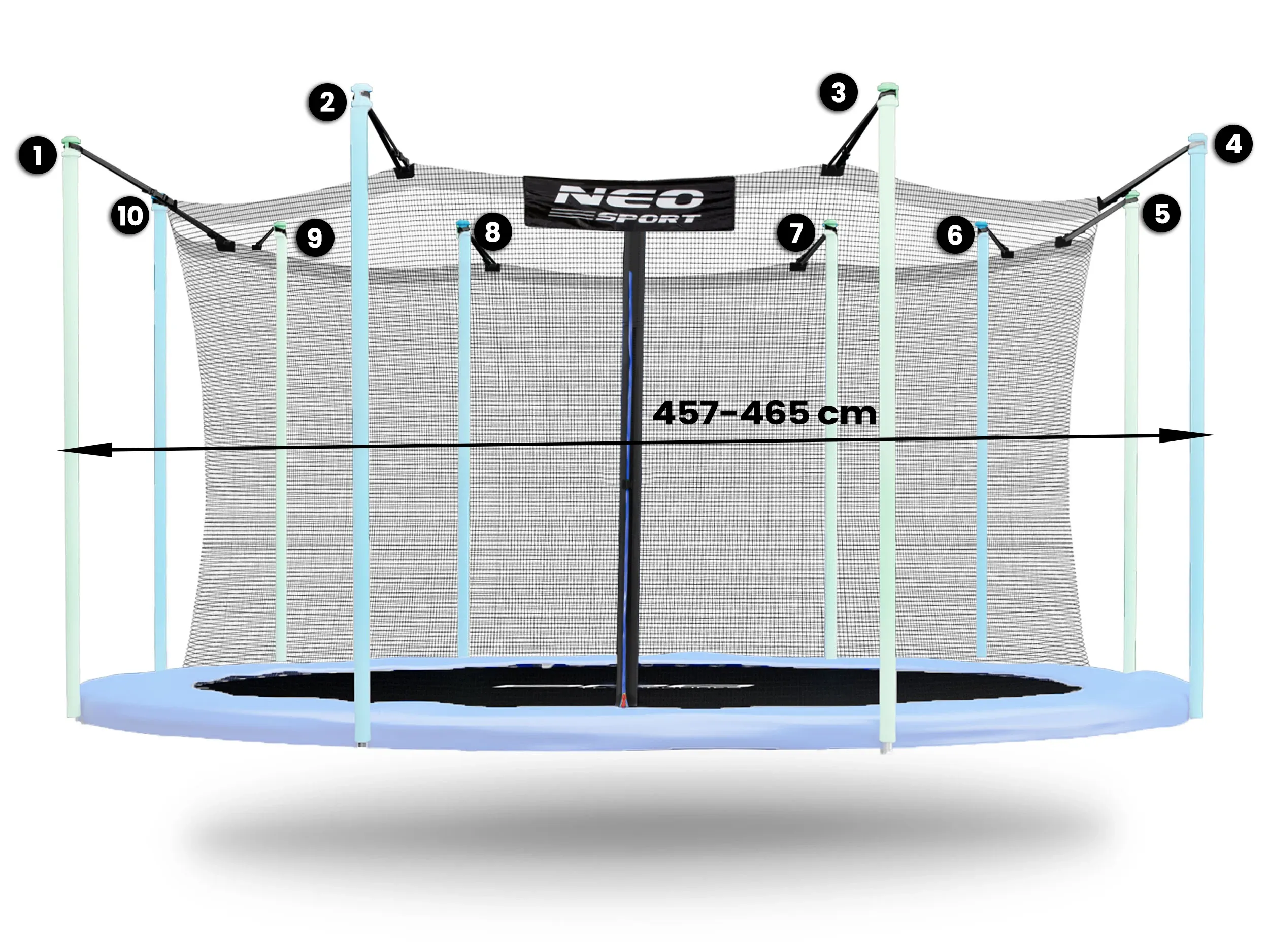 „Neosport“ tinklelio uždanga 465 cm, 15 pėdų, 10 vnt. - nuotrauka 1