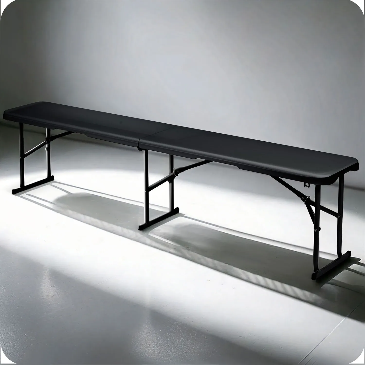 Sulankstomas sodo suolas maitinimo reikmėms, 180 cm, juodas, „Plonos“ - nuotrauka 1