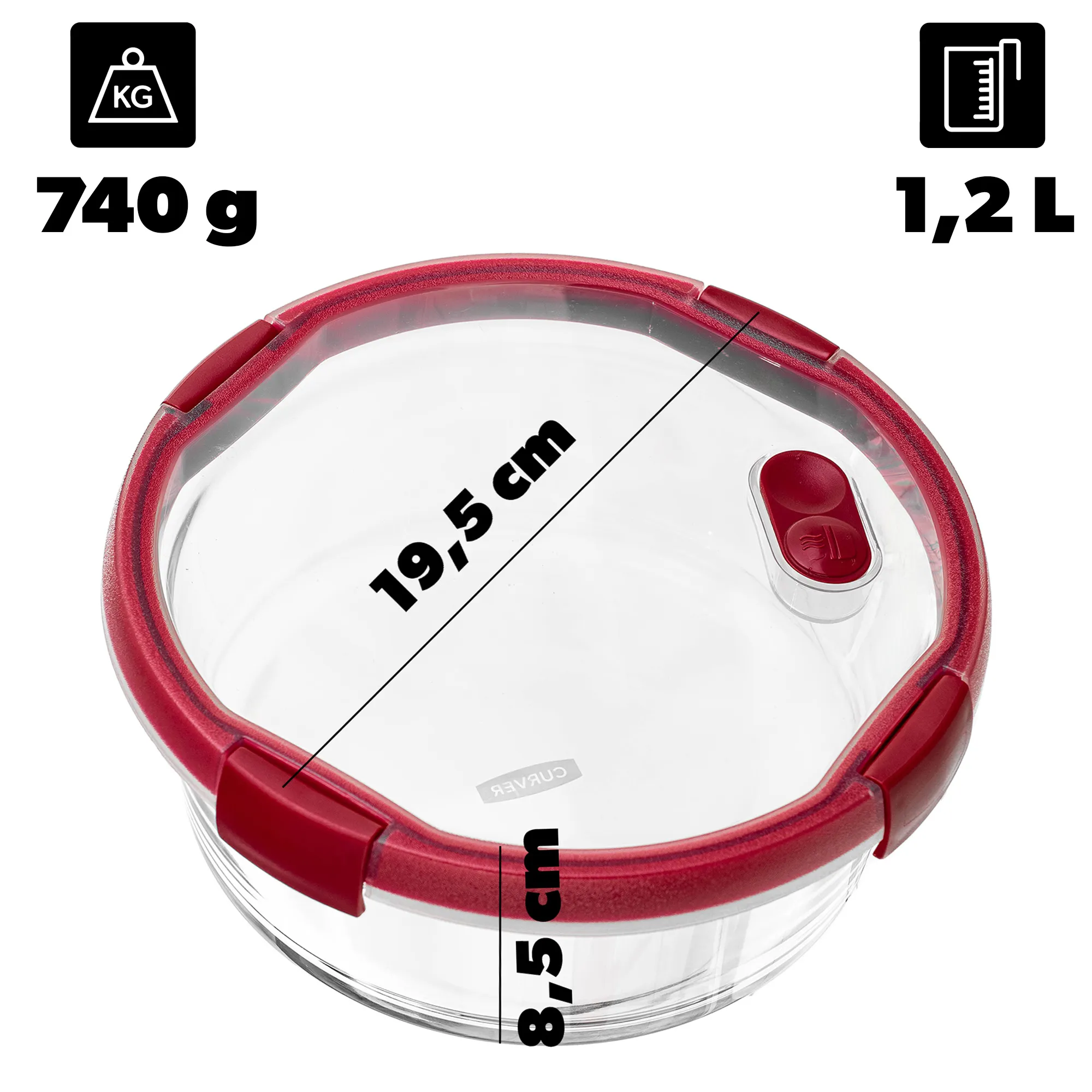 Curver Smart Cook 1,2 l karščiui atsparus indas su dangčiu