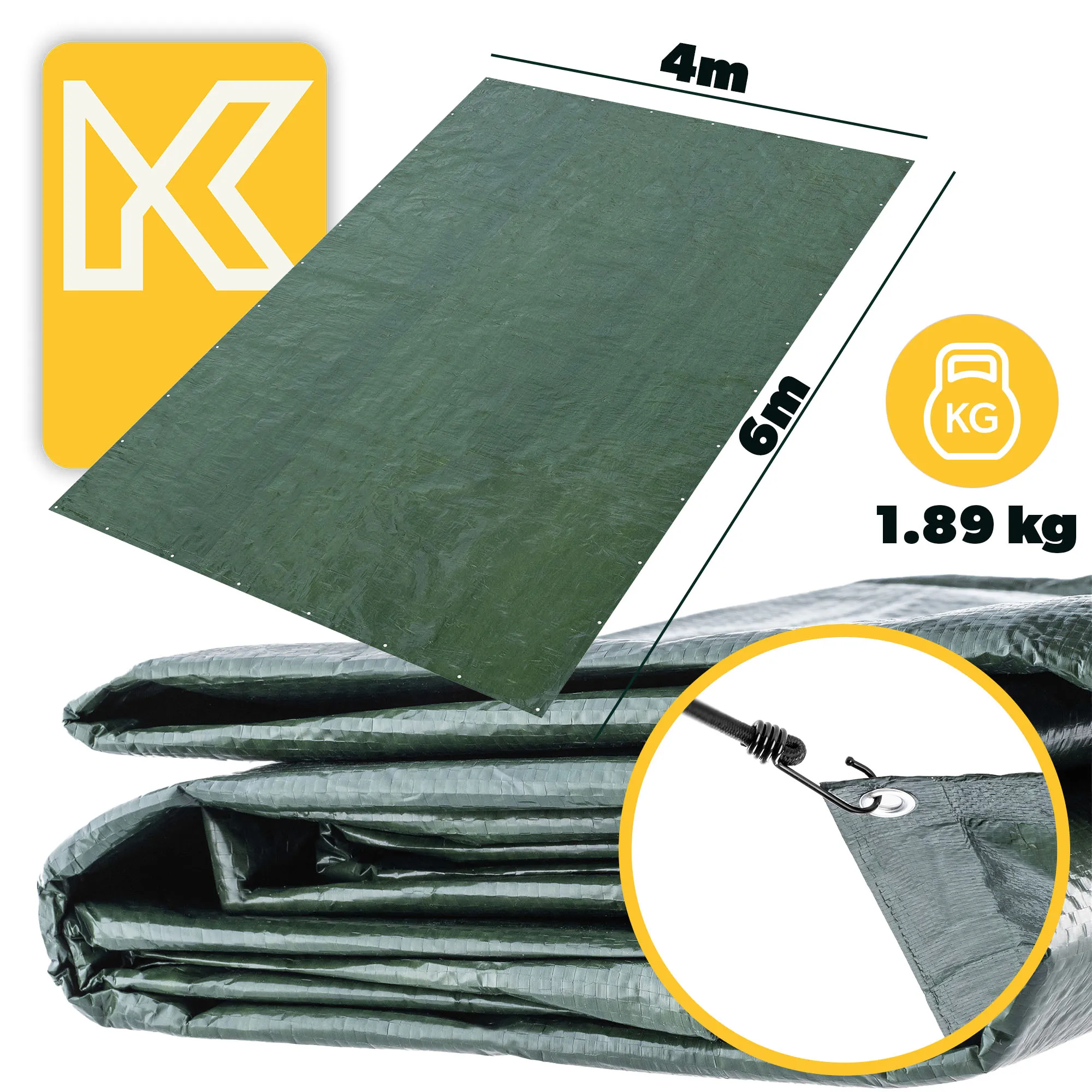 Korso sodo tentas 4x6m, žalias