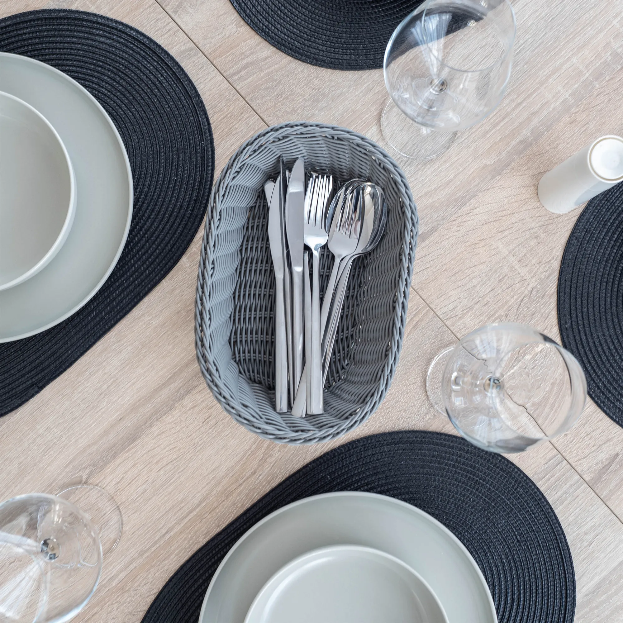 Arezzo ovalus pintas krepšelis, pilkas