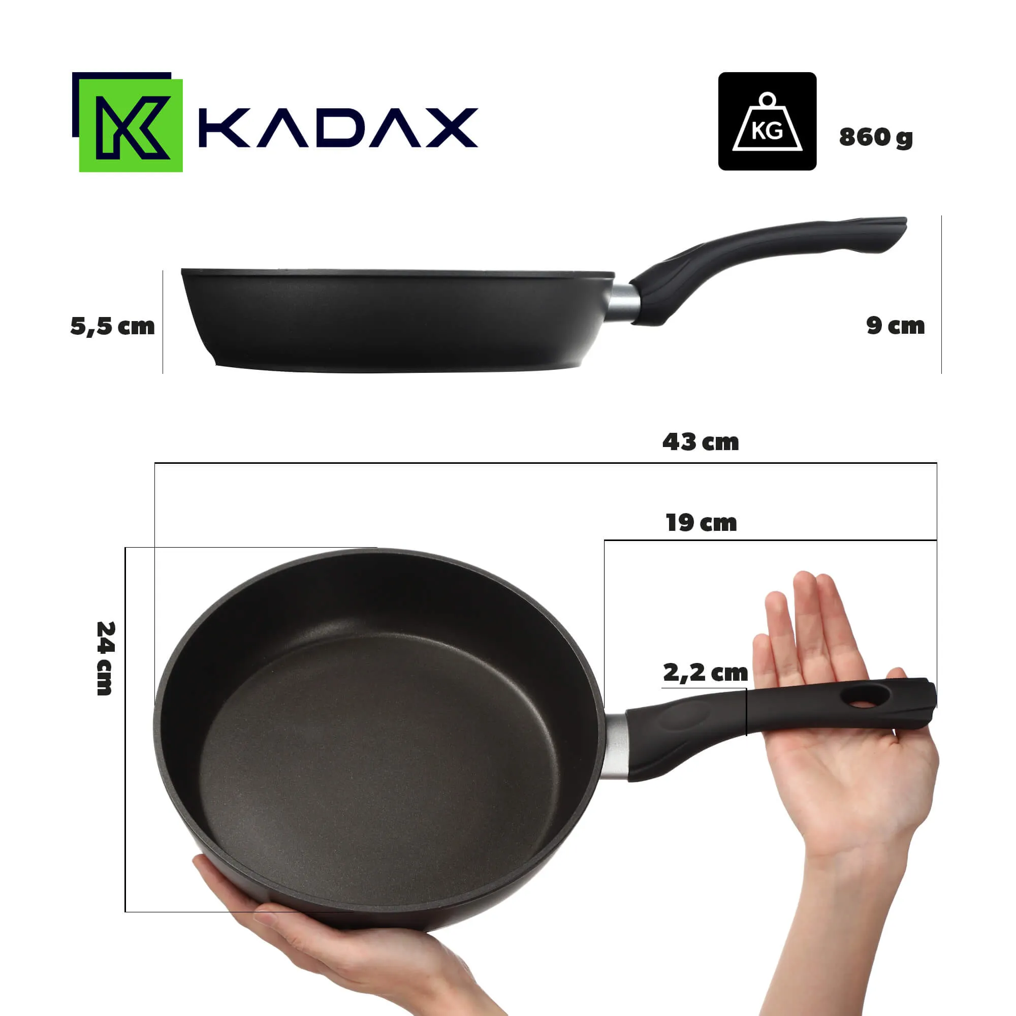 Garsas neprideganti keptuvė 24 cm