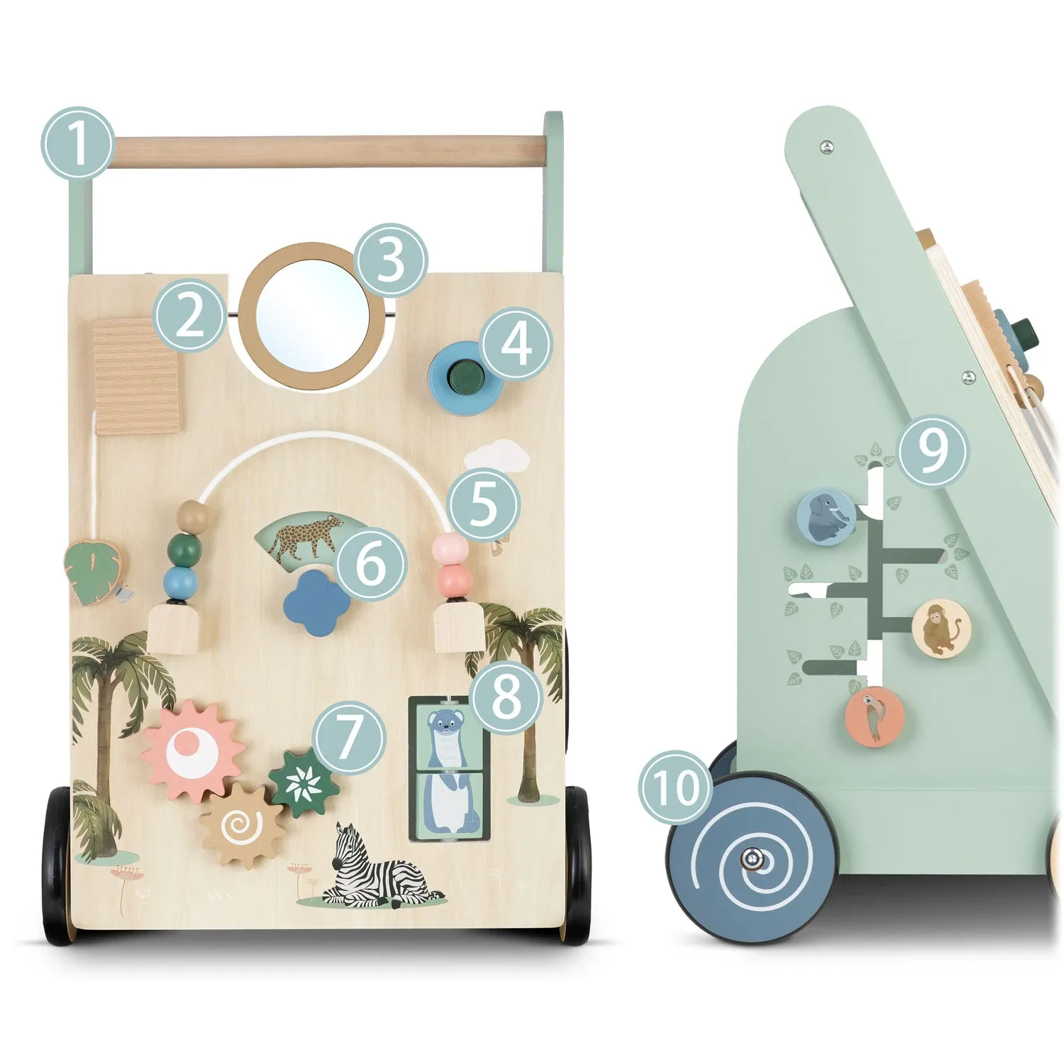 Medinis vaikštynė-stūmiklis NK-857 Nukido - nuotrauka 1