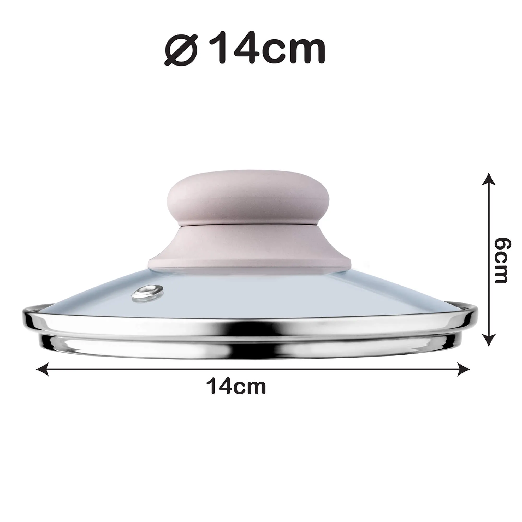Tolfa orkaitėje kepti skirtas dangtis su silikonine rankena, 14 cm