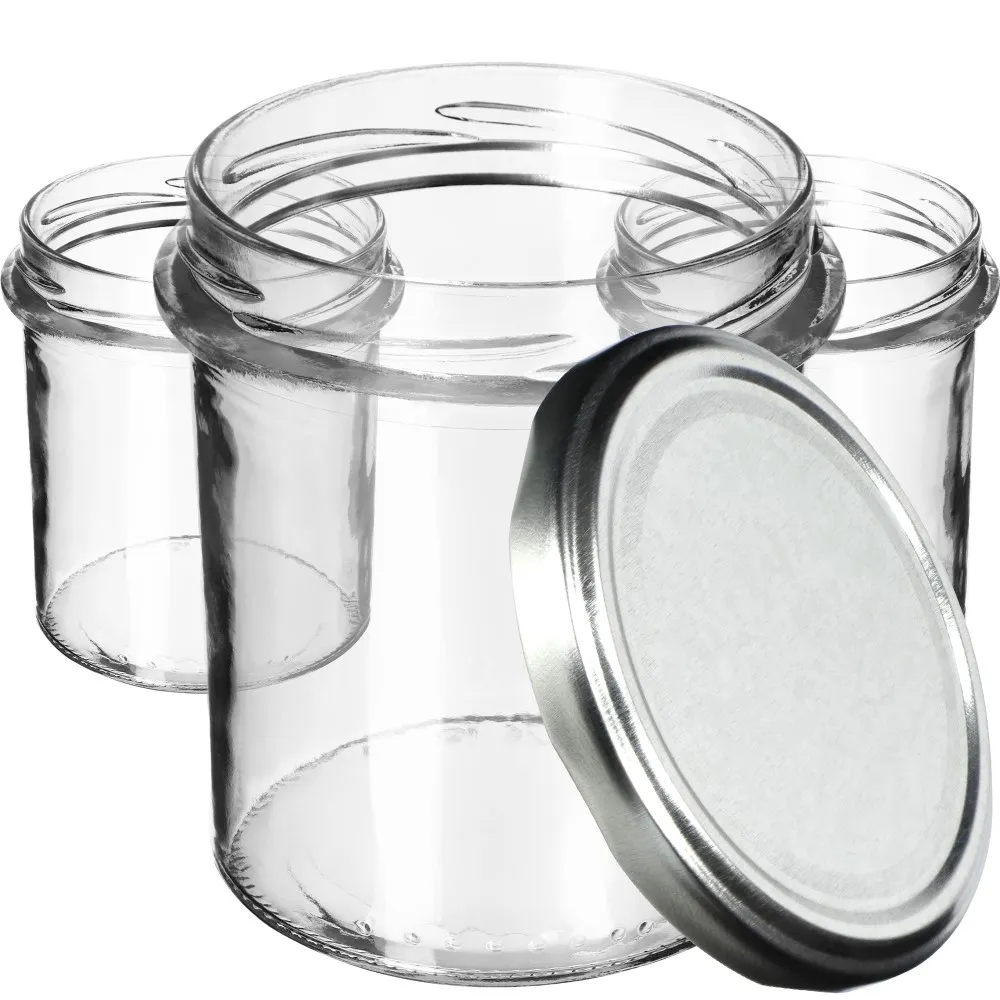 Avila konservavimo stiklainiai 350 ml, 20 vnt., 82 mm + sidabriniai dangteliai