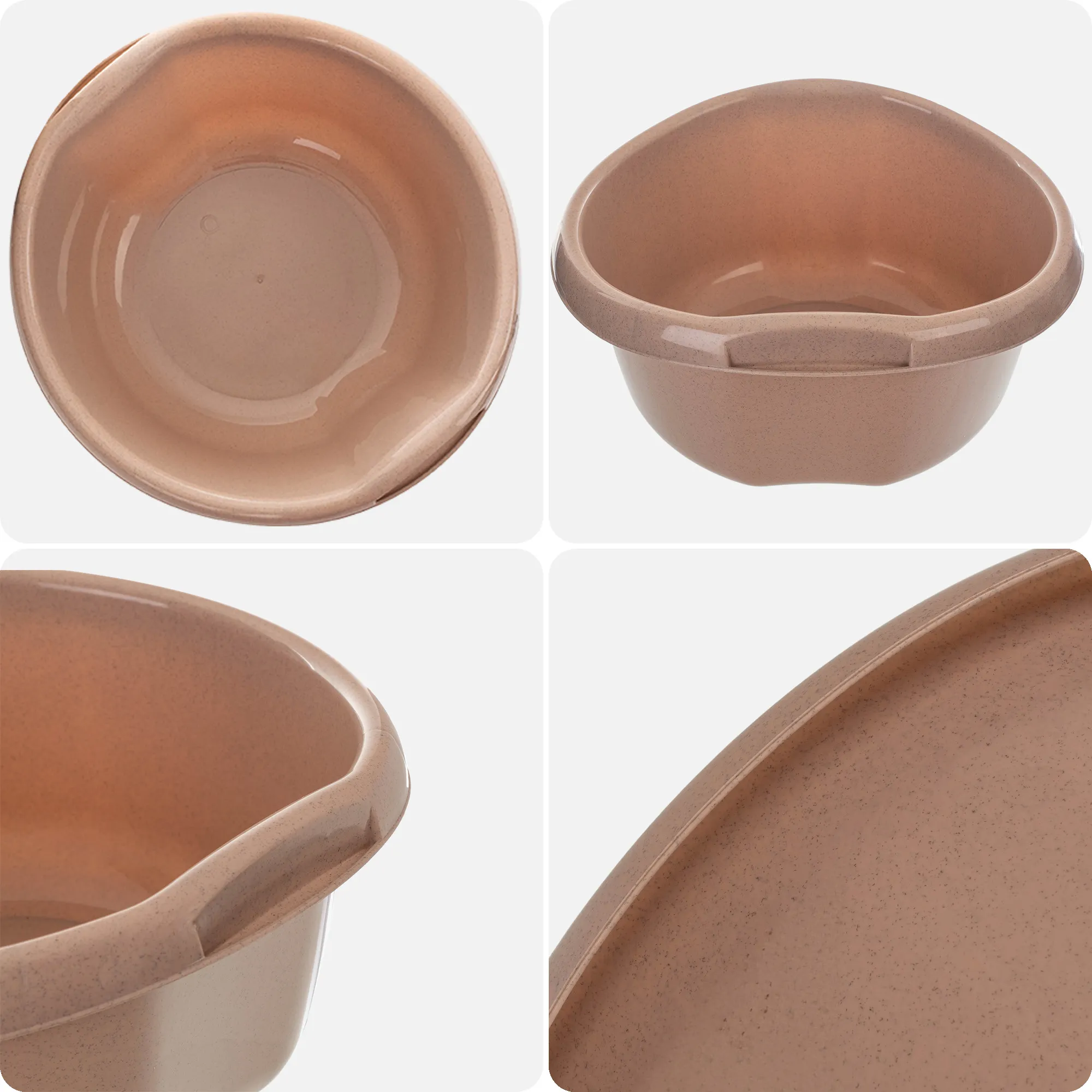 Treix 15 l smėlio spalvos plastikinis praustuvas su rankenomis