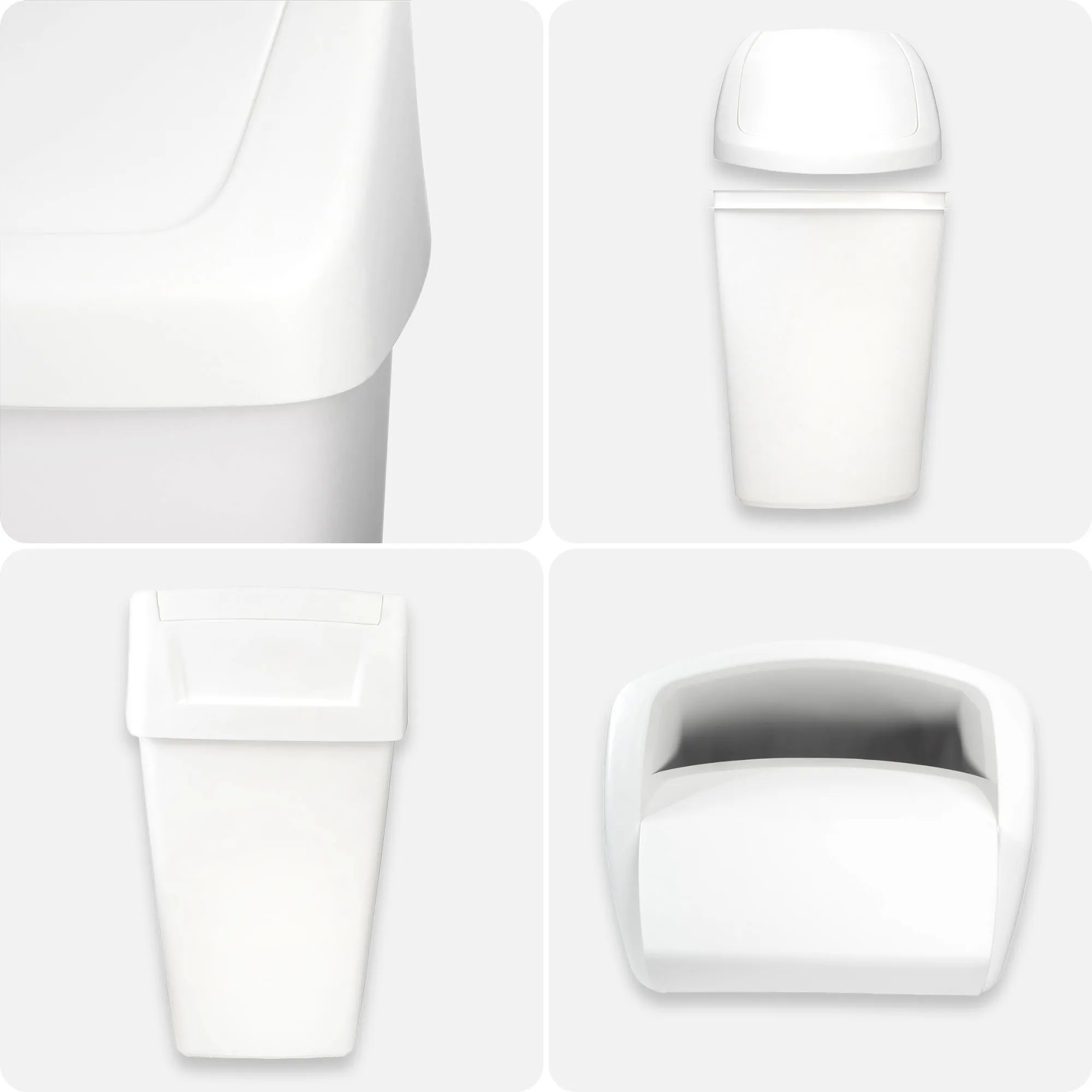 Curver šiukšliadėžė su atlenkiamu viršumi, balta, 10 l