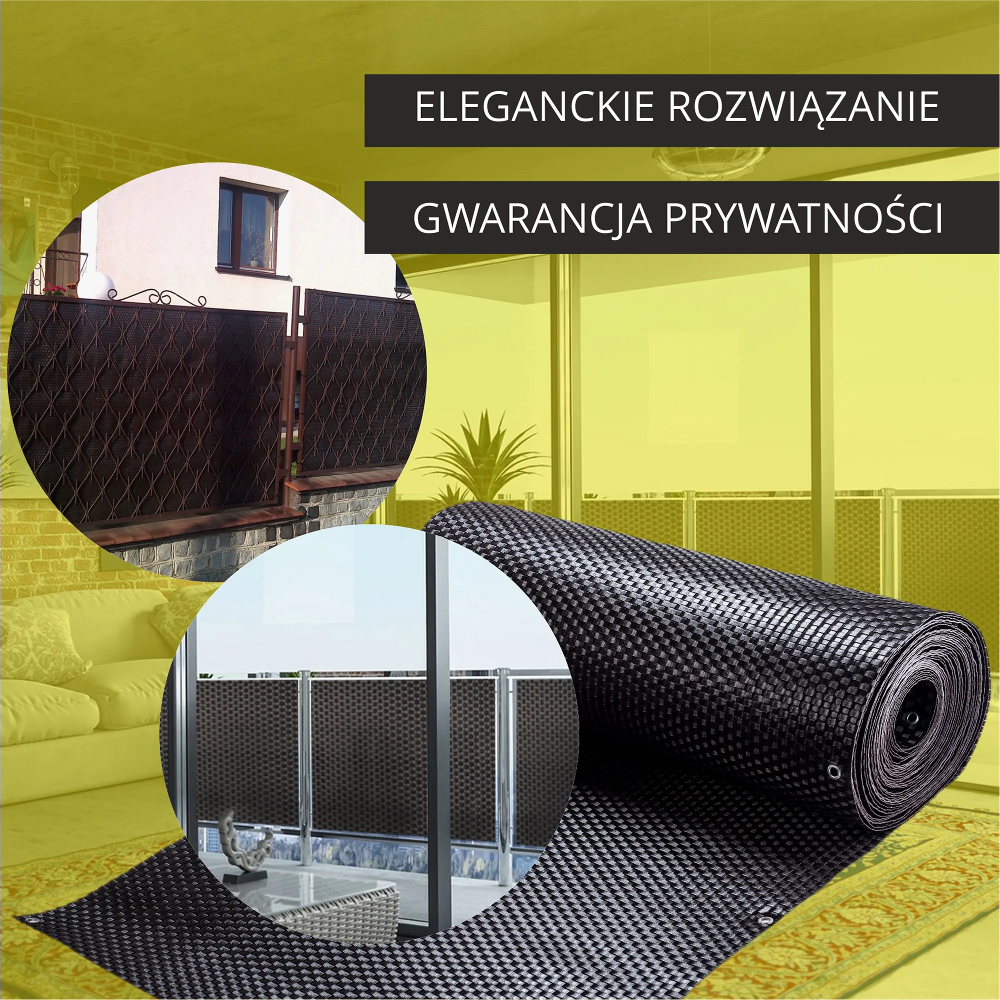 Espa balkono uždanga 90 x 400 cm, tamsiai ruda