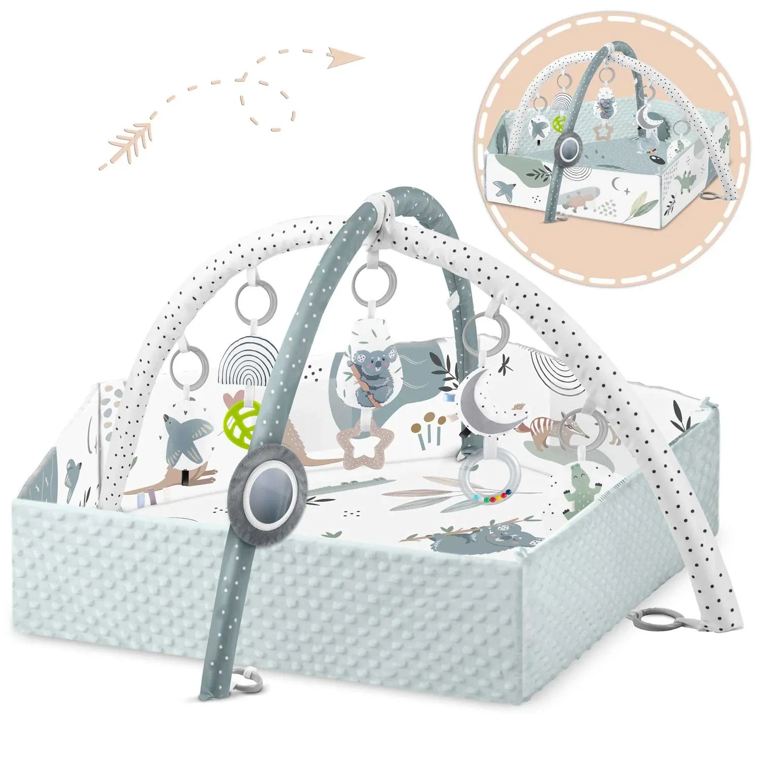 Interaktyvus edukacinis kilimėlis 136 x 136 cm Koala Nukido - nuotrauka 1