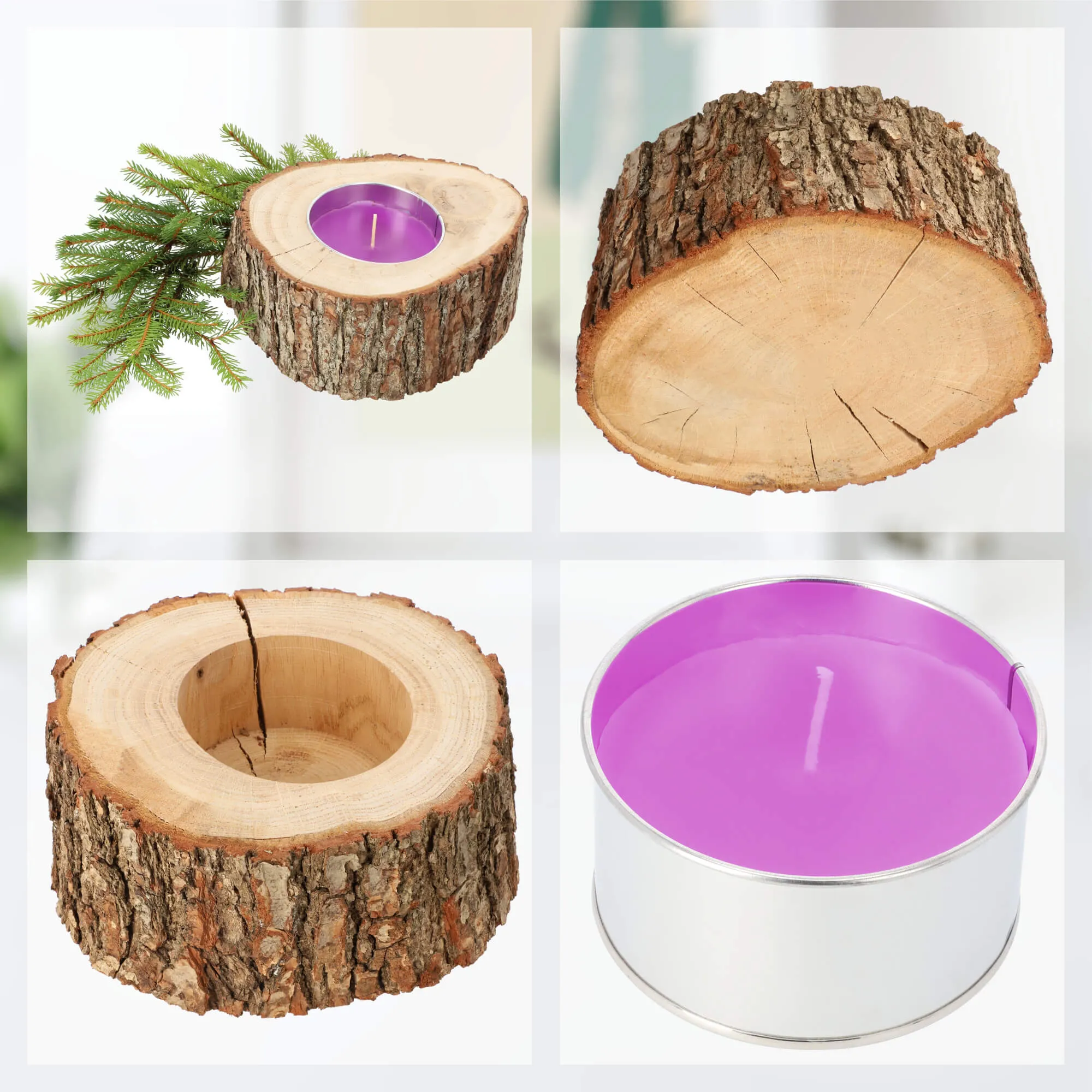 Kaimiško stiliaus kvapioji žvakė, vidutinė, 18 cm, levandų