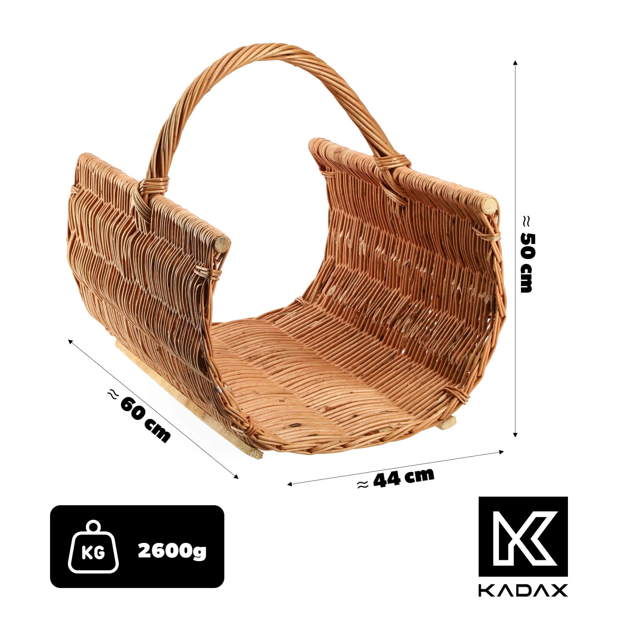 Padwa židinio krepšelis 44 x 50 cm, rudas